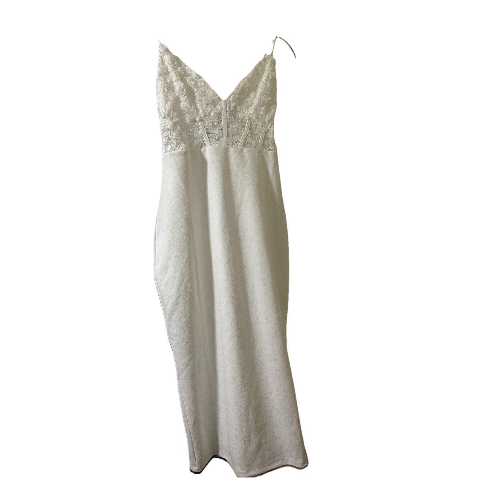 Other NWT LULUS Medium Lavish White Lace Floral Bustier Dress Size M / US 6-8 / IT 42-44 - 5 Thumbnail