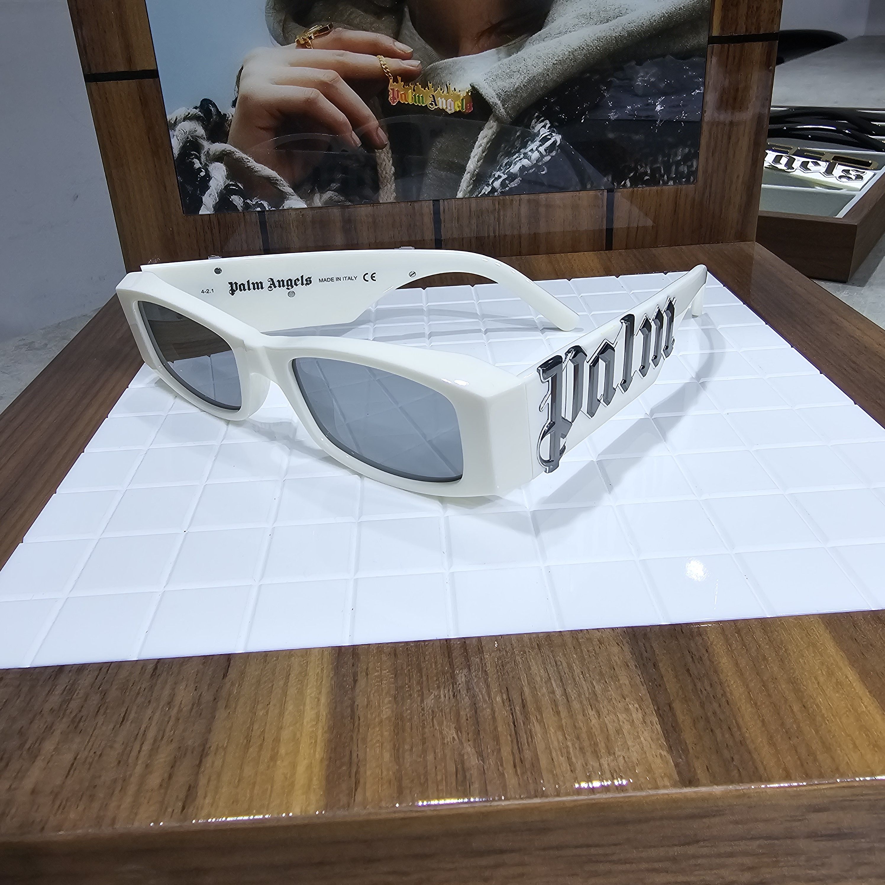 Palm Angels PALM ANGELS PERI007S22PLA0010172 Sunglasses WHITE Size ONE SIZE - 3 Thumbnail