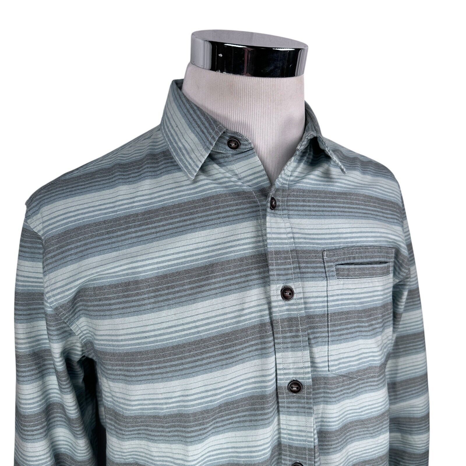 Howler Brothers Howler Bros Shirt Men's Medium Blue Gray Striped Button Up Size US M / EU 48-50 / 2 - 2 Thumbnail