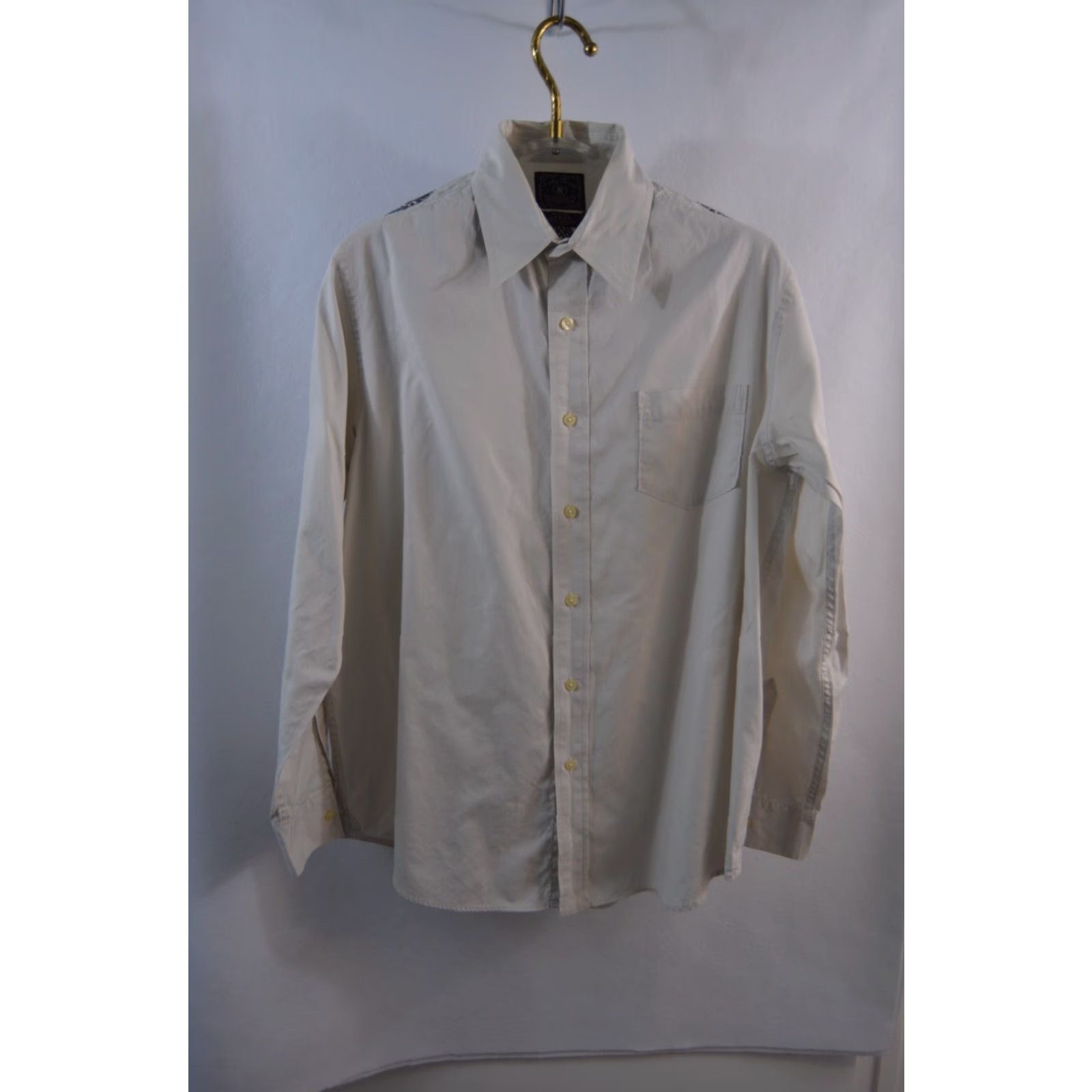 Lucky Brand LUCKY BRAND Dungarees Western Shirt Long Sleeve Button-Up - Men’s Large Ivory White - Button-Down Collar, Solid, 100% Cotton, Western Theme Size US L / EU 52-54 / 3 - 2 Thumbnail