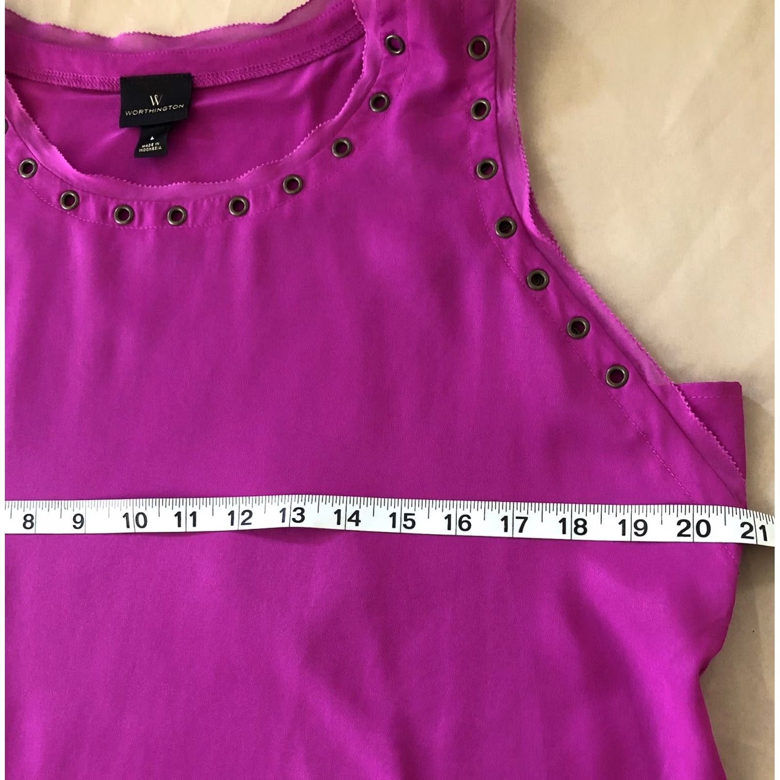 Worthington Worthington sleeveless blouse L purple rivets metal Size L / US 10 / IT 46 - 5 Thumbnail