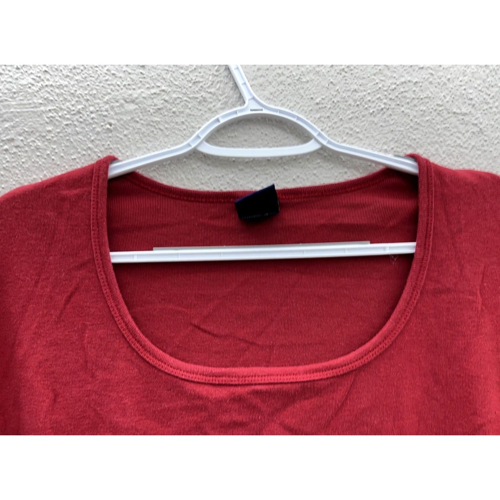 CO Womens AE Sport & Co Blouse Size 3X Red Ribbed Short Sleeve Shirt Womens Plus 3X Red Short Sleeve Blouse Size XXL / US 16-18 / IT 52-54 - 2 Thumbnail