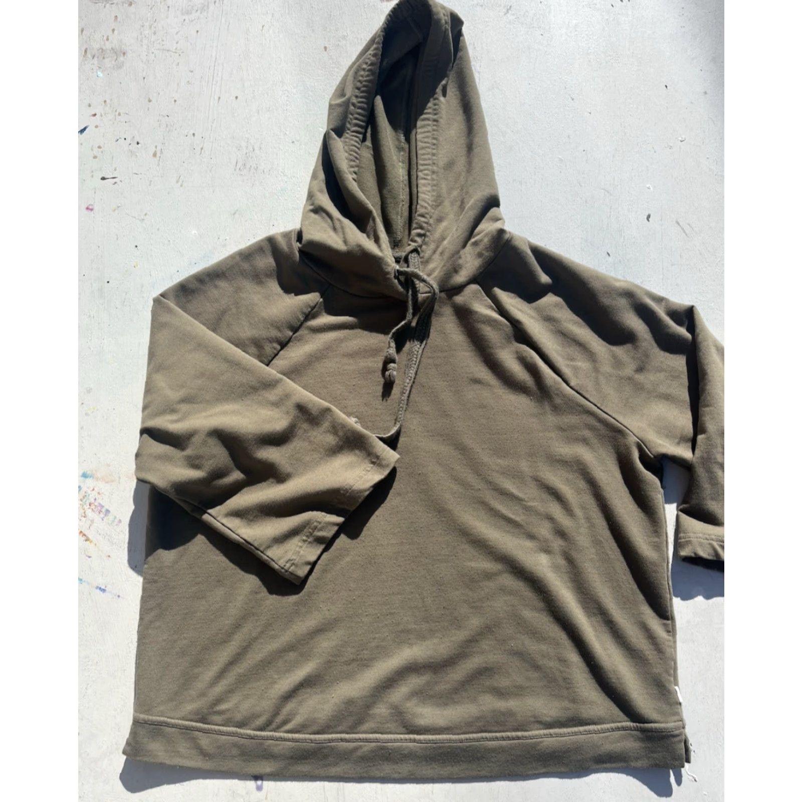 Vintage Pact Women's Sweatshirt Green Solid M Organic Cotton Yoga Hippie 3/4 Sleeve Size M / US 6-8 / IT 42-44 - 5 Thumbnail