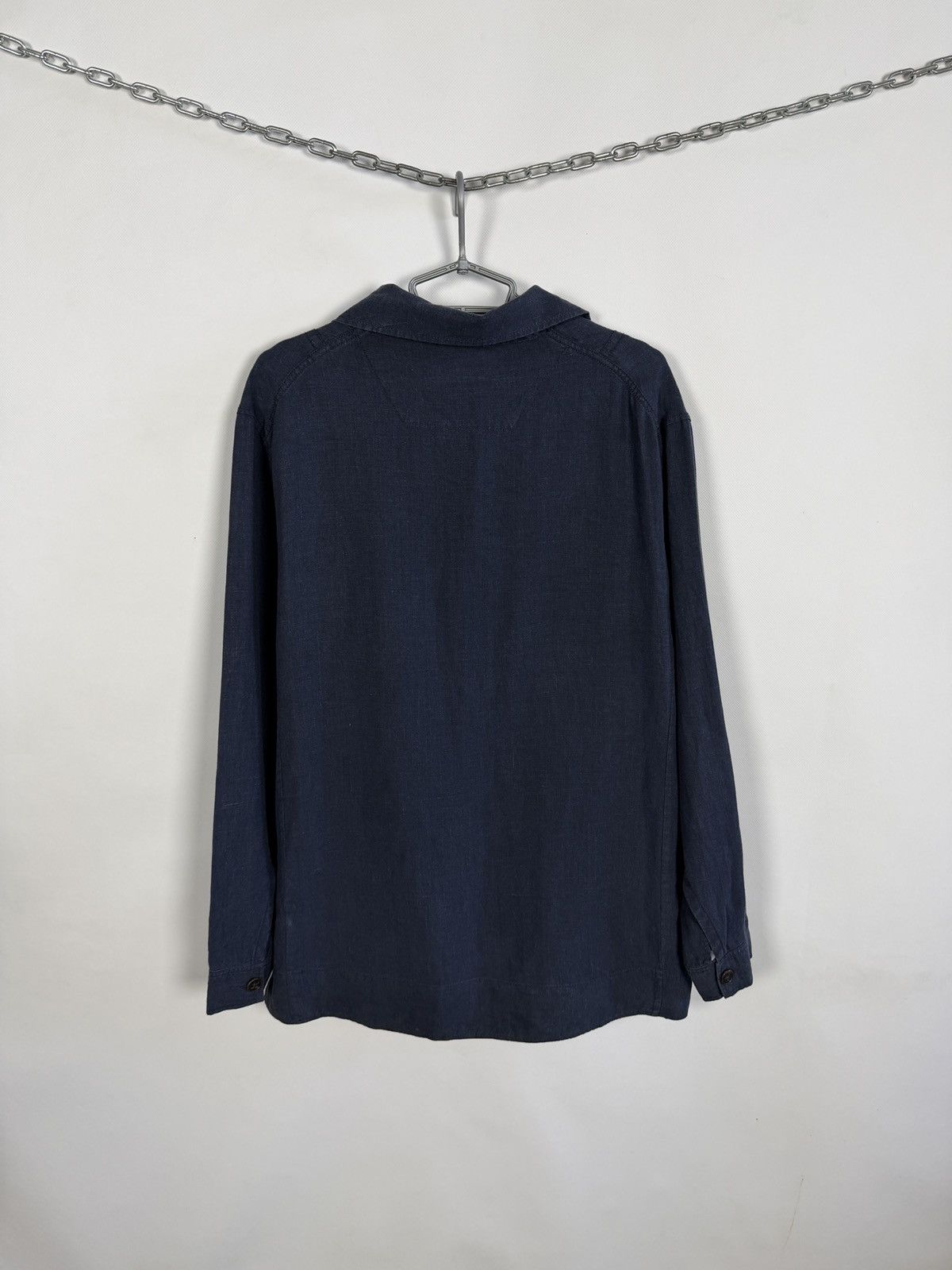 Vintage Manufactum Workwear Linen Shirt Vintage Half Button Pullover Size US L / EU 52-54 / 3 - 9 Thumbnail
