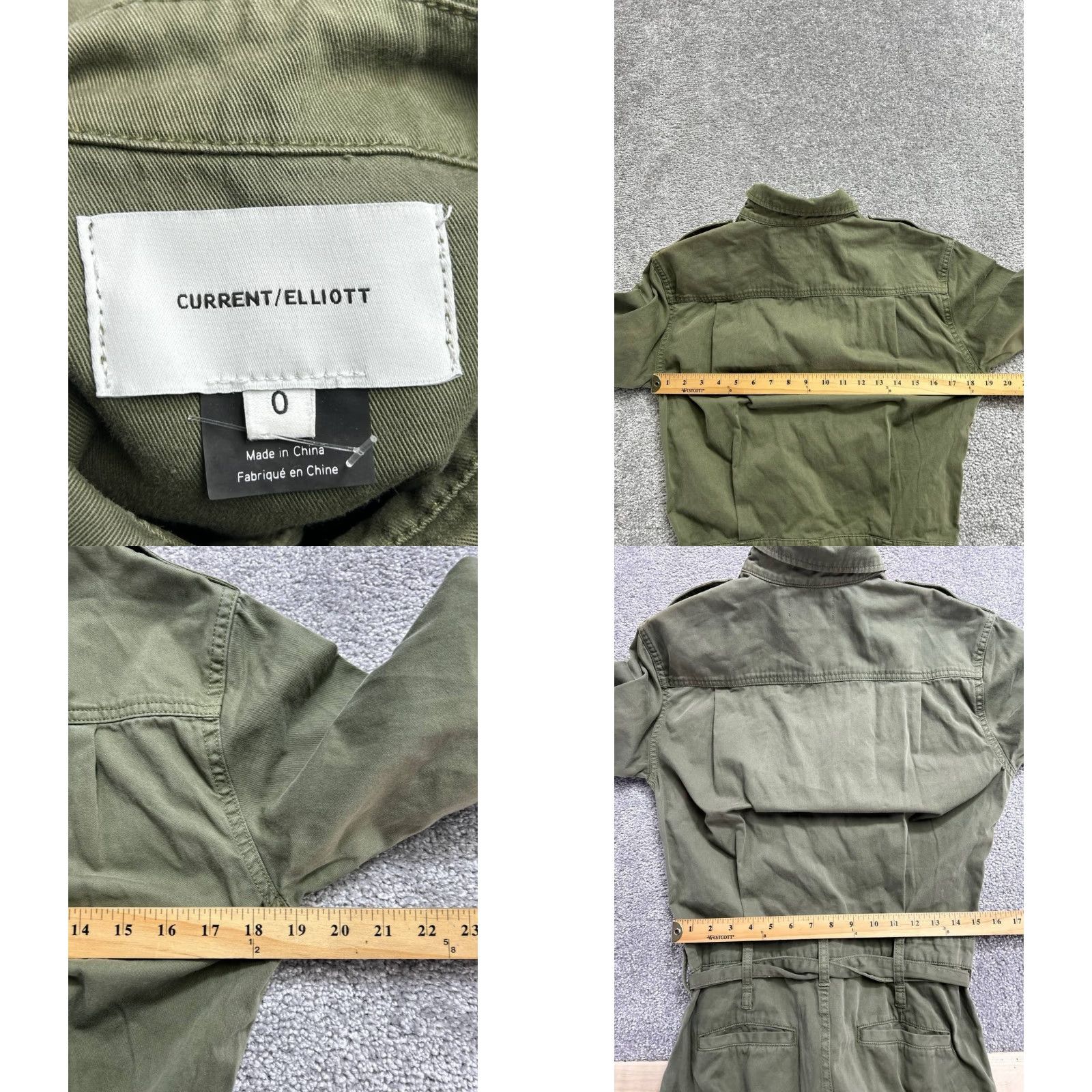 Vintage Current Elliott Jumpsuit Women’s Green Denim Cotton Belted Mele Coverall (0) Size 25" / US 0 / IT 36 - 8 Thumbnail