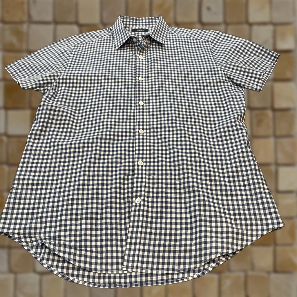 Theory Theory Shirt Mens Small Navy Gingham Short Sleeve Button-Down PS Zack G934747 Size US S / EU 44-46 / 1 - 1 Thumbnail