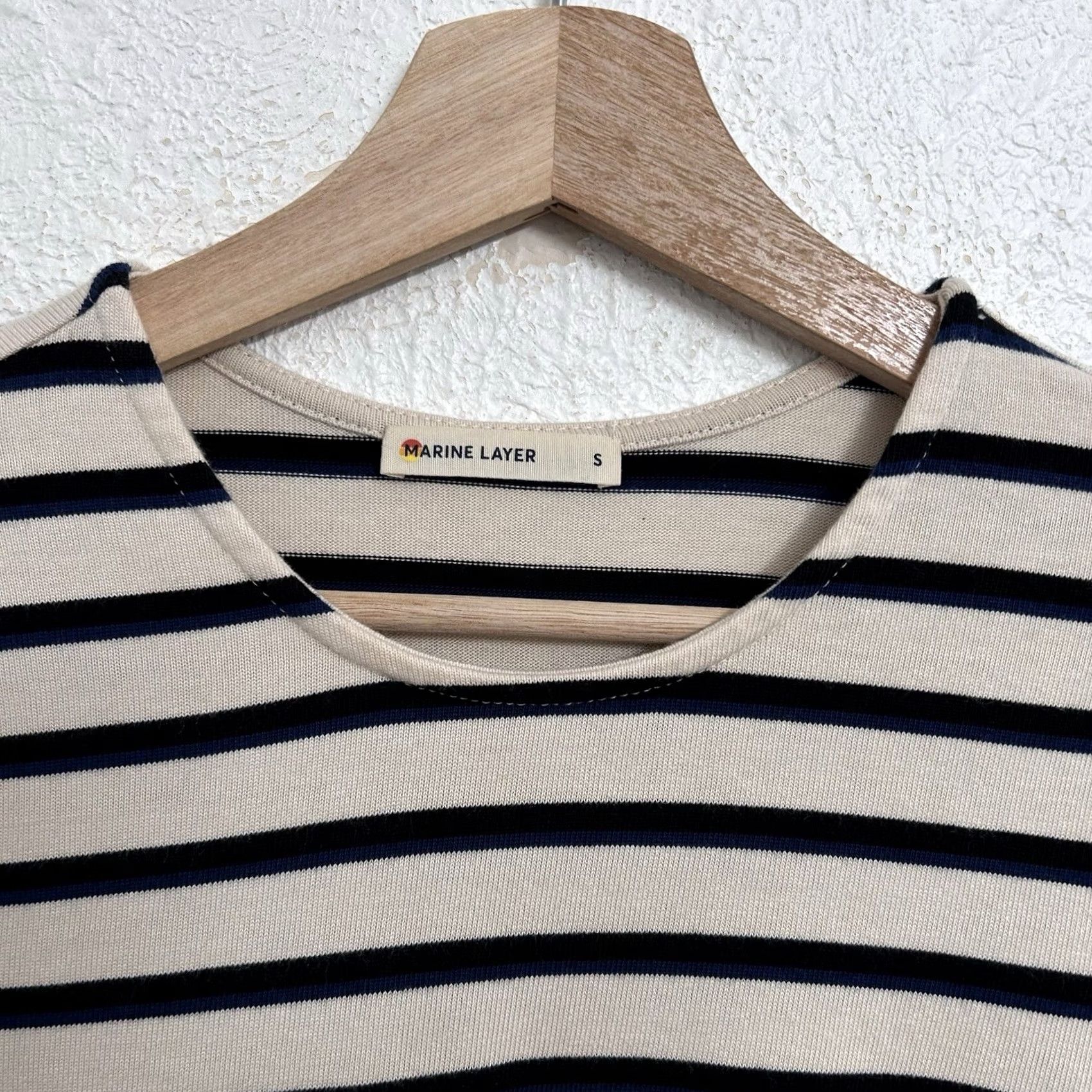 Marine Layer Marine Layer Polly Cropped Tunic Shirt Top Stripe Cream Navy Women’s Small Size S / US 4 / IT 40 - 4 Thumbnail