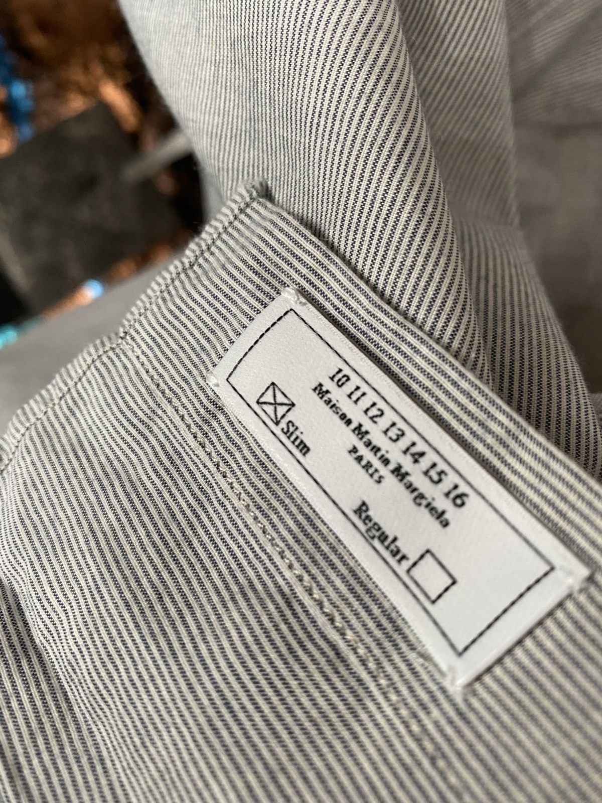 Maison Margiela SS10 $875 CASHMERE BLEND STRIPE GREY DRESS SHIRT BUTTON DOWN Size US M / EU 48-50 / 2 - 6 Thumbnail