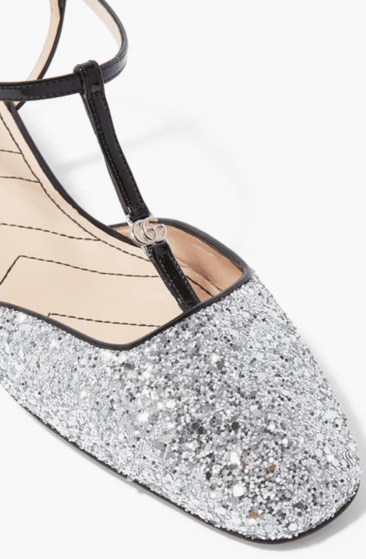Gucci o1s1wg110125 Double G Ballet Flat Sandals in Silver Size US 5 / IT 35 - 3 Thumbnail