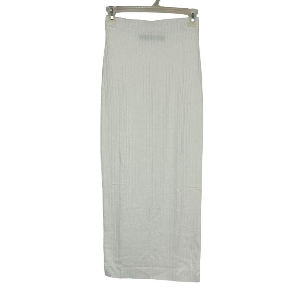 Enza Costa ENZA COSTA RIBBED-KNIT MIDI PENICL SKIRT WINTER WHITE SOFT Size 24" / US 00 / IT 34 - 2 Thumbnail