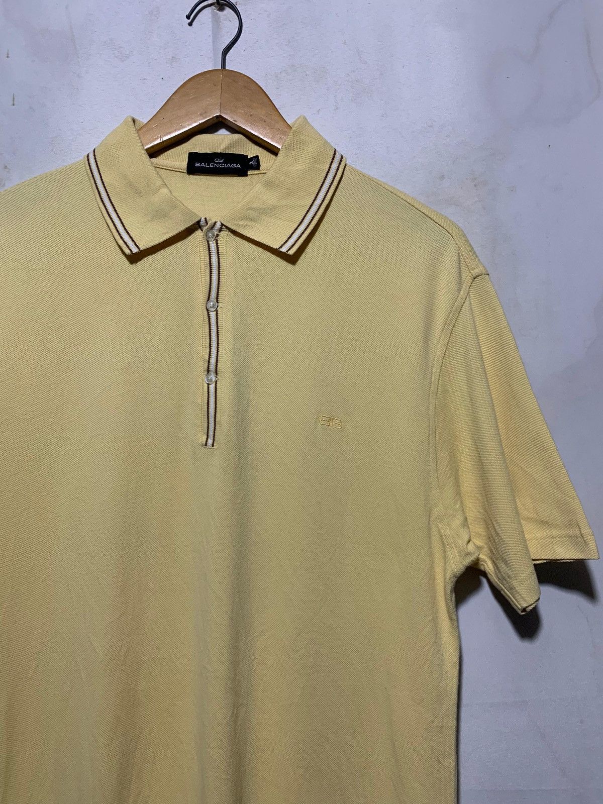 Balenciaga Vintage Balenciaga striped collar polo shirt Size US M / EU 48-50 / 2 - 1 Thumbnail