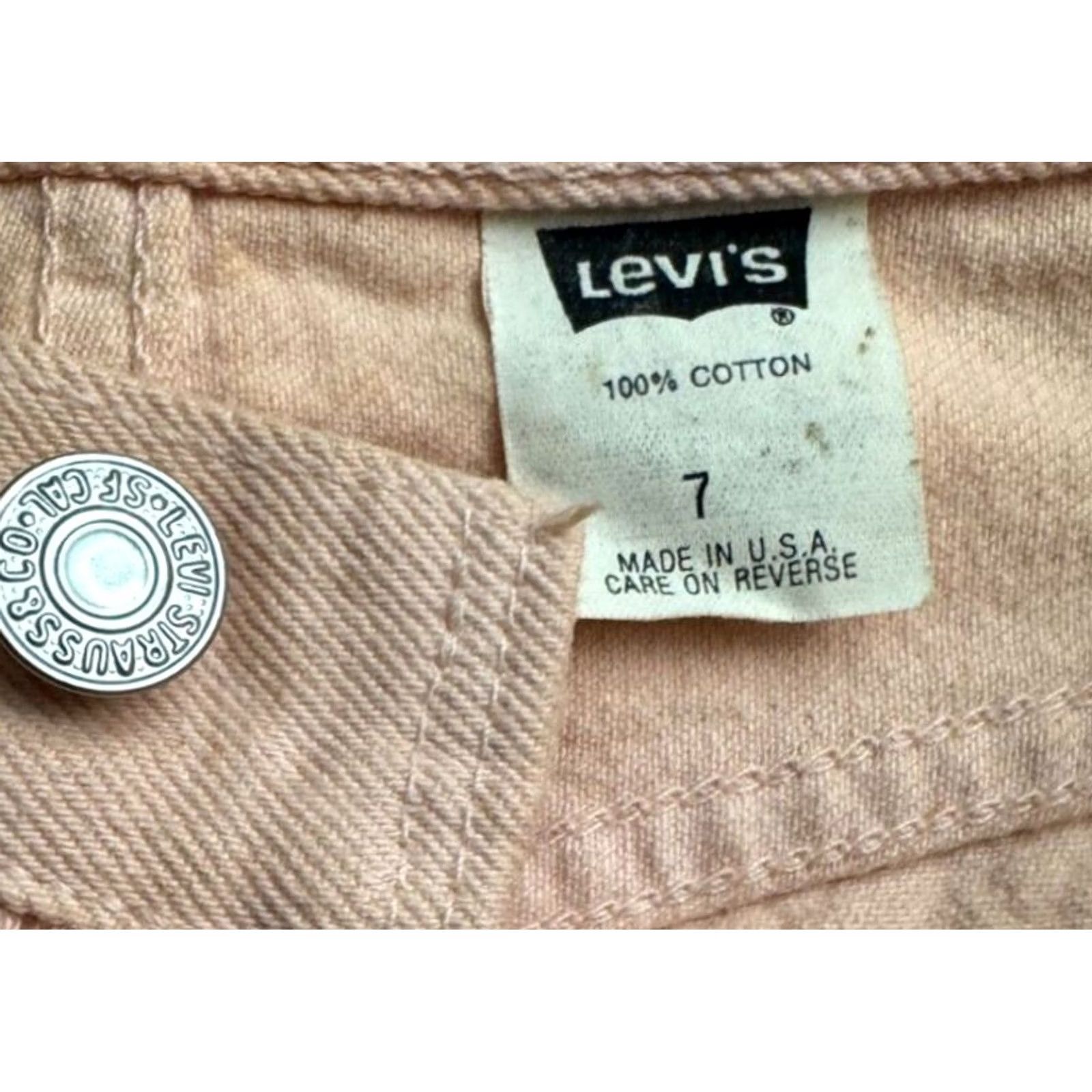 Levi's VINTAGE Levis 501xx Jeans Womens 7 23x31 Peach Original 90s Button Fly Paper Tag Size 28" / US 6 / IT 42 - 3 Thumbnail