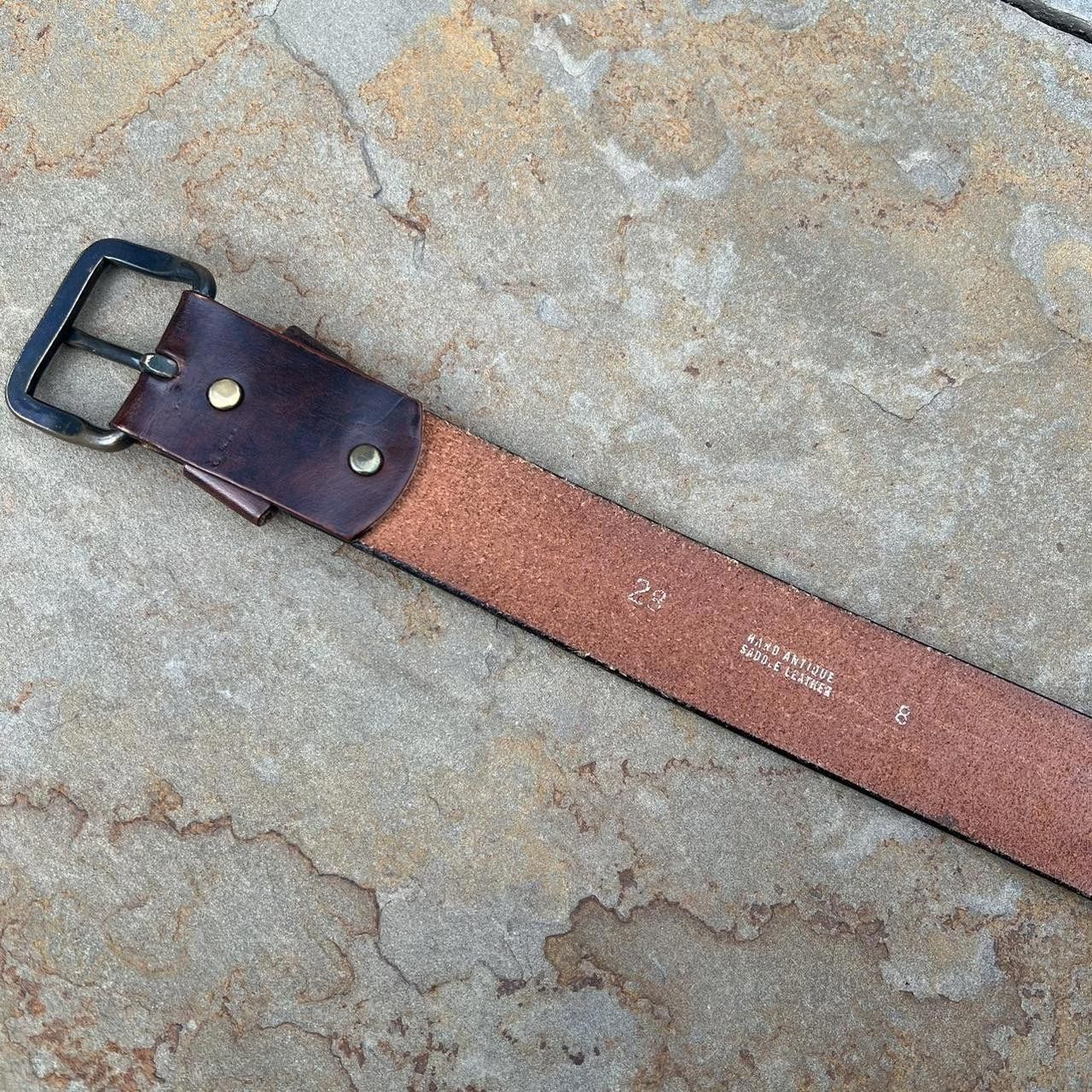 Designer Y2K Hand Tooled/Painted Brown Leather Belt Size ONE SIZE - 3 Thumbnail