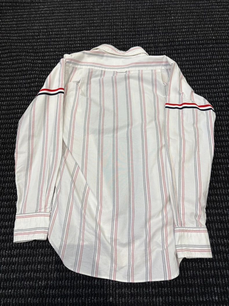 Thom Browne Thom Browne White striped double color stripe sleeve shirt Size US M / EU 48-50 / 2 - 2 Thumbnail