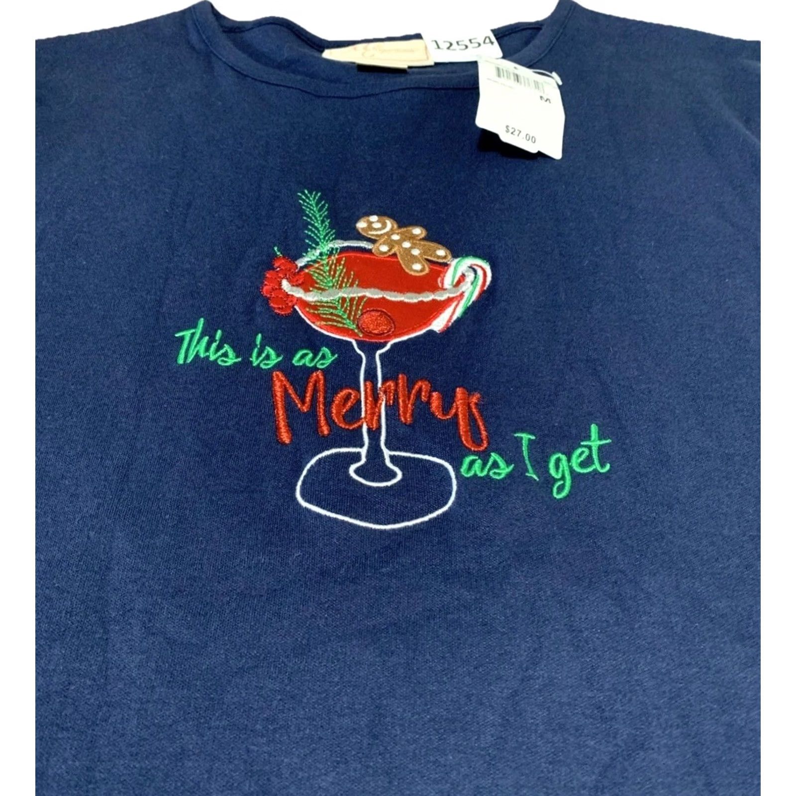 Vintage M & M Sport “This Is As Merry As I Get” Christmas Long Sleeve Womens Medium NWT Size M / US 6-8 / IT 42-44 - 2 Thumbnail