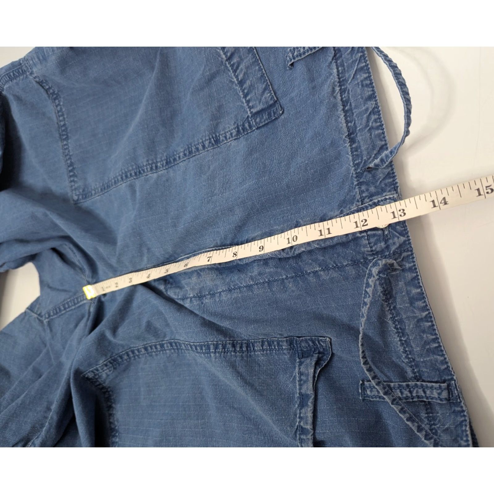 Madewell VINTAGE Madewell Indigo Blue Ripstop Cotton Drawstring Cargo Pants NA151 33 Women Pants Cargo Blue 33 Mens? Size 24" / US 00 / IT 34 - 6 Thumbnail