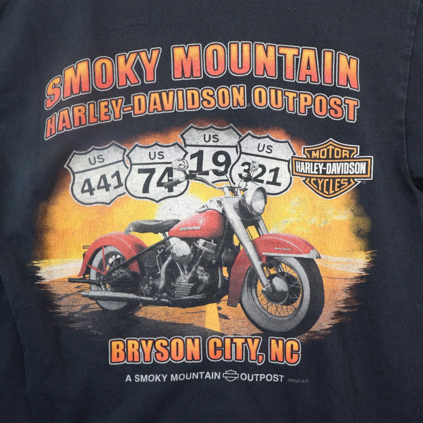 Harley Davidson Harley Davidson T Shirt, Smoky Mtn NC, Men Medium Black HD Size US M / EU 48-50 / 2 - 2 Thumbnail