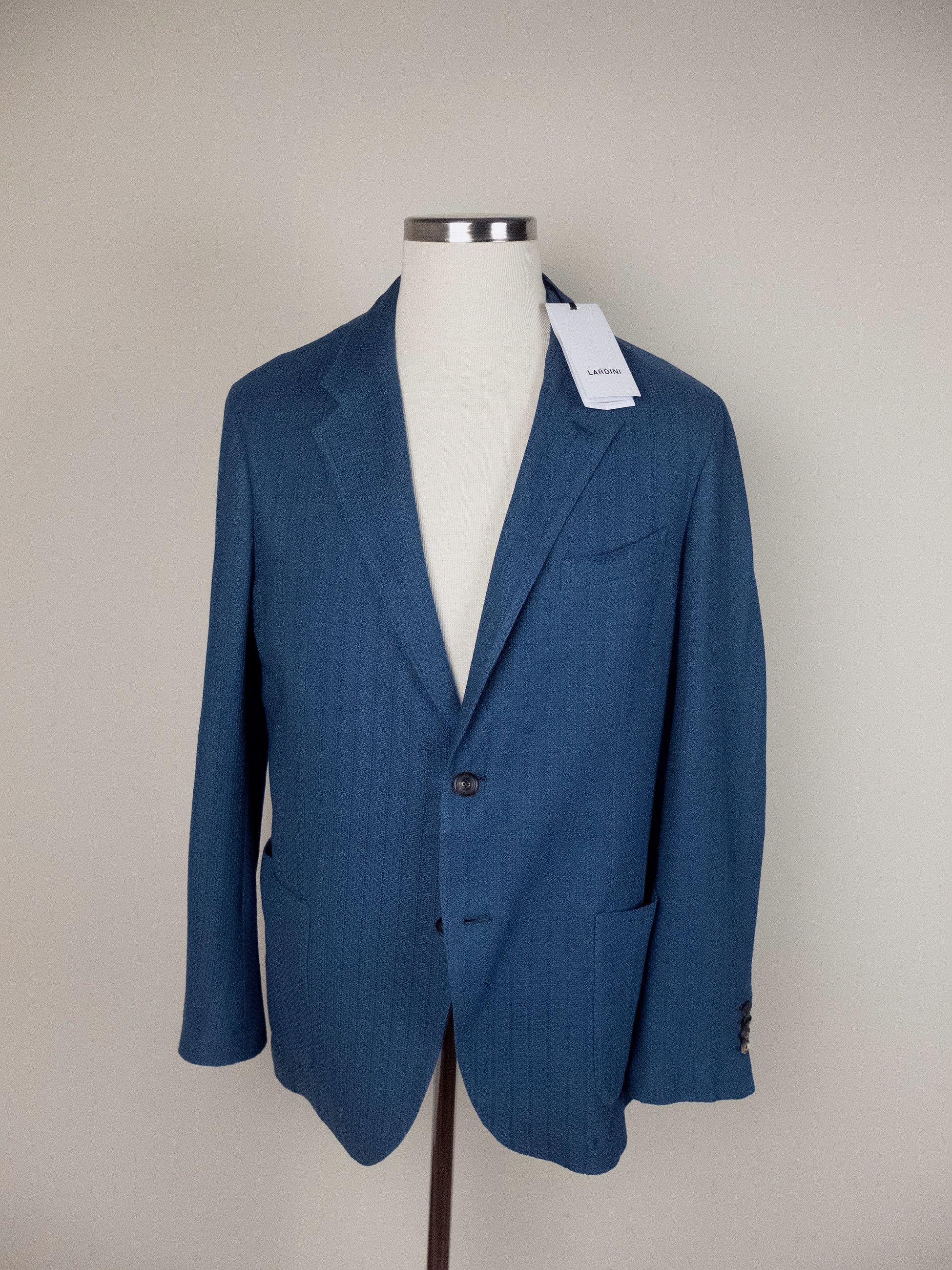 Lardini LARDINI blue knit effect cotton blazer jacket 44 54 Size 44R - 1 Thumbnail