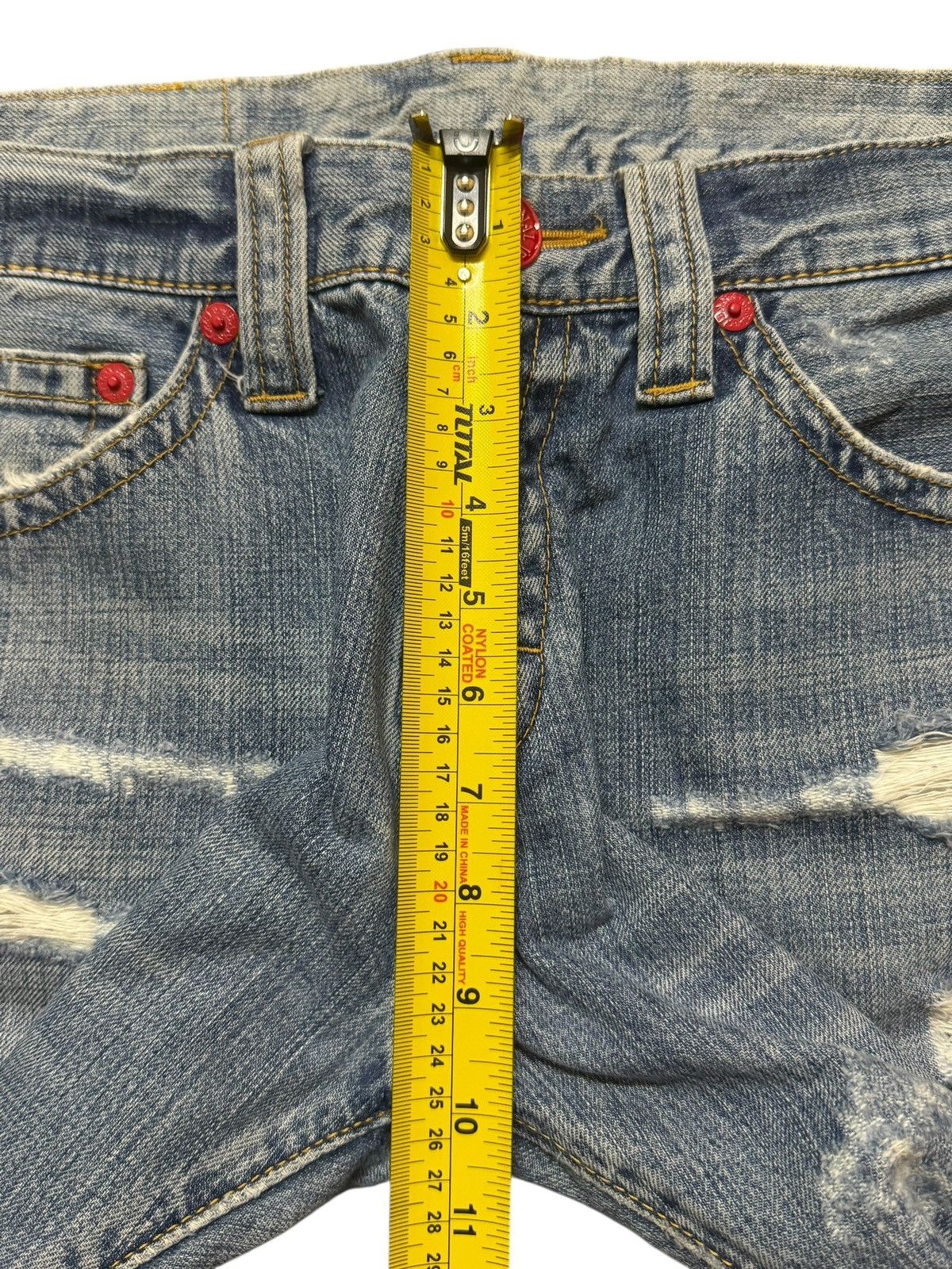 14th Addiction Vintage Japanese Brand Blue Thunder Wash Distressed Wide Leg Size US 34 / EU 50 - 11 Thumbnail