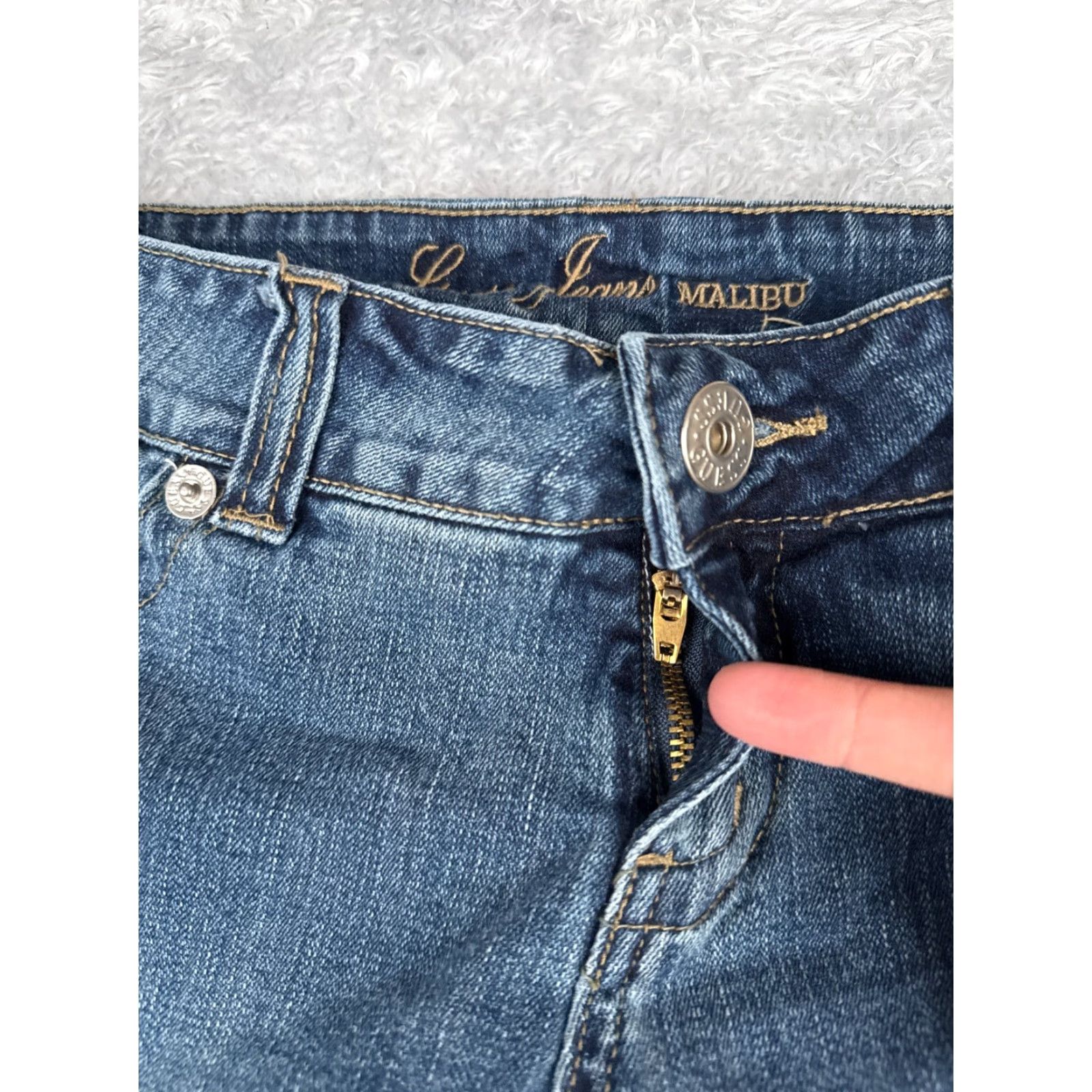 Guess GUESS Womens Bootcut Jeans 31 Blue Denim Low Rise 32x33 Regular Stretch Size 24" / US 00 / IT 34 - 5 Thumbnail