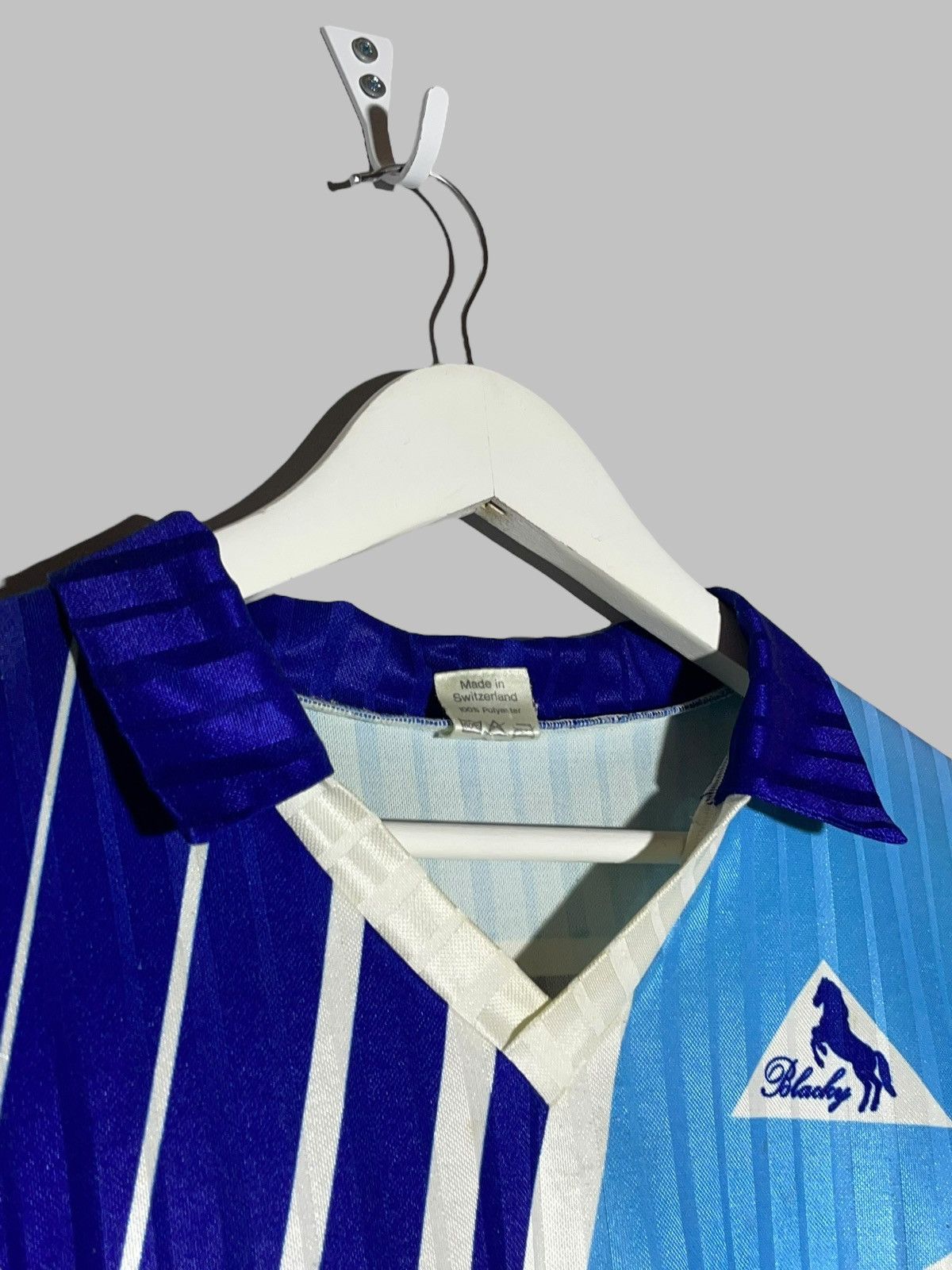 Vintage Blacky Vintage 1980’s 90’s Blue Football Shirt Soccer Jersey Size US L / EU 52-54 / 3 - 6 Thumbnail