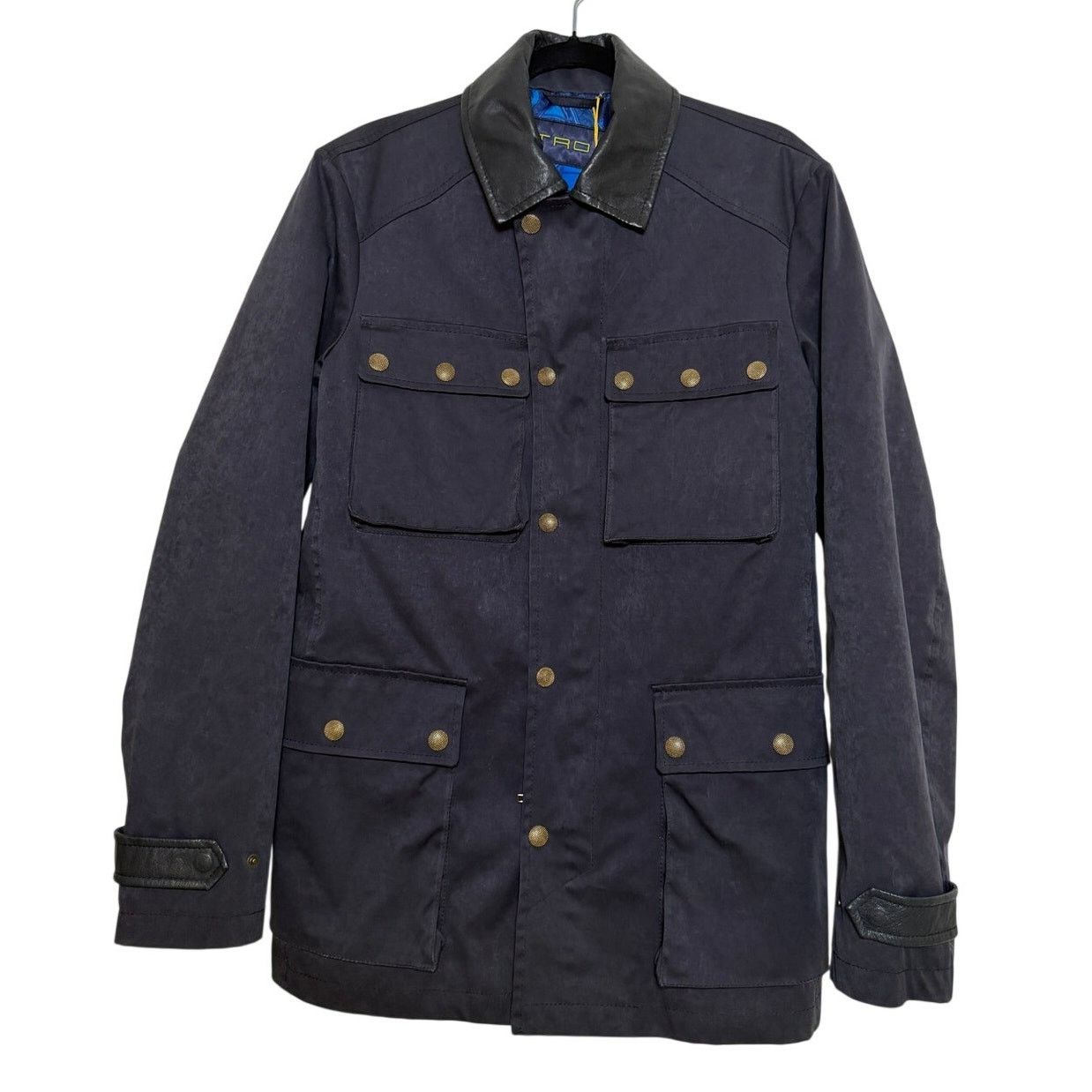 Etro Etro NWT Chrore Jacket Blue Utility with Lambskin Collar Size US L / EU 52-54 / 3 - 1 Thumbnail