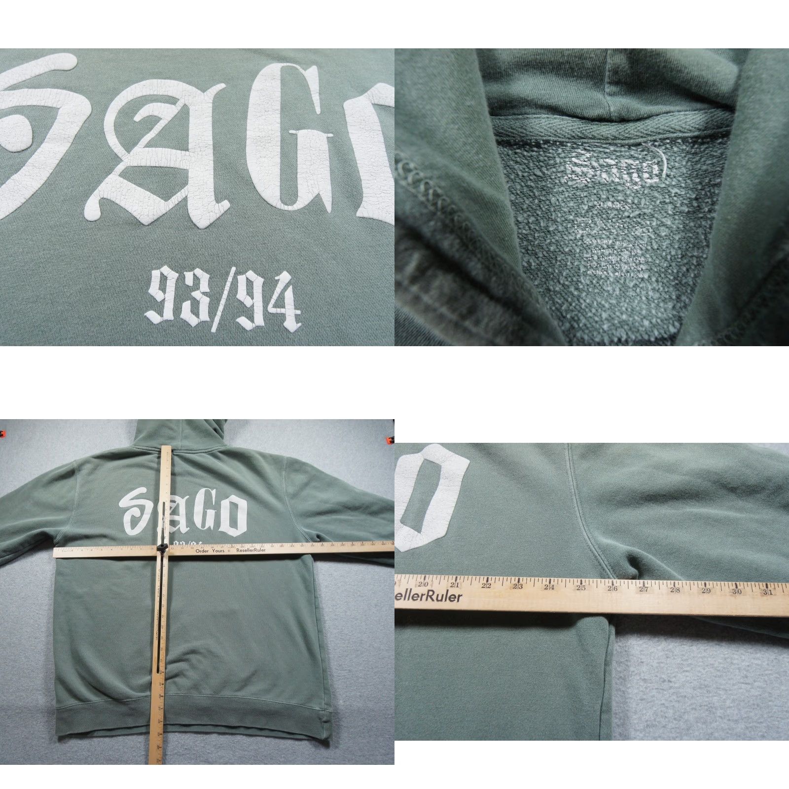 Vintage Sago Sweatshirt Mens XL Green Hoodie Streetwear Pullover Faded Sweater Size US XL / EU 56 / 4 - 8 Thumbnail