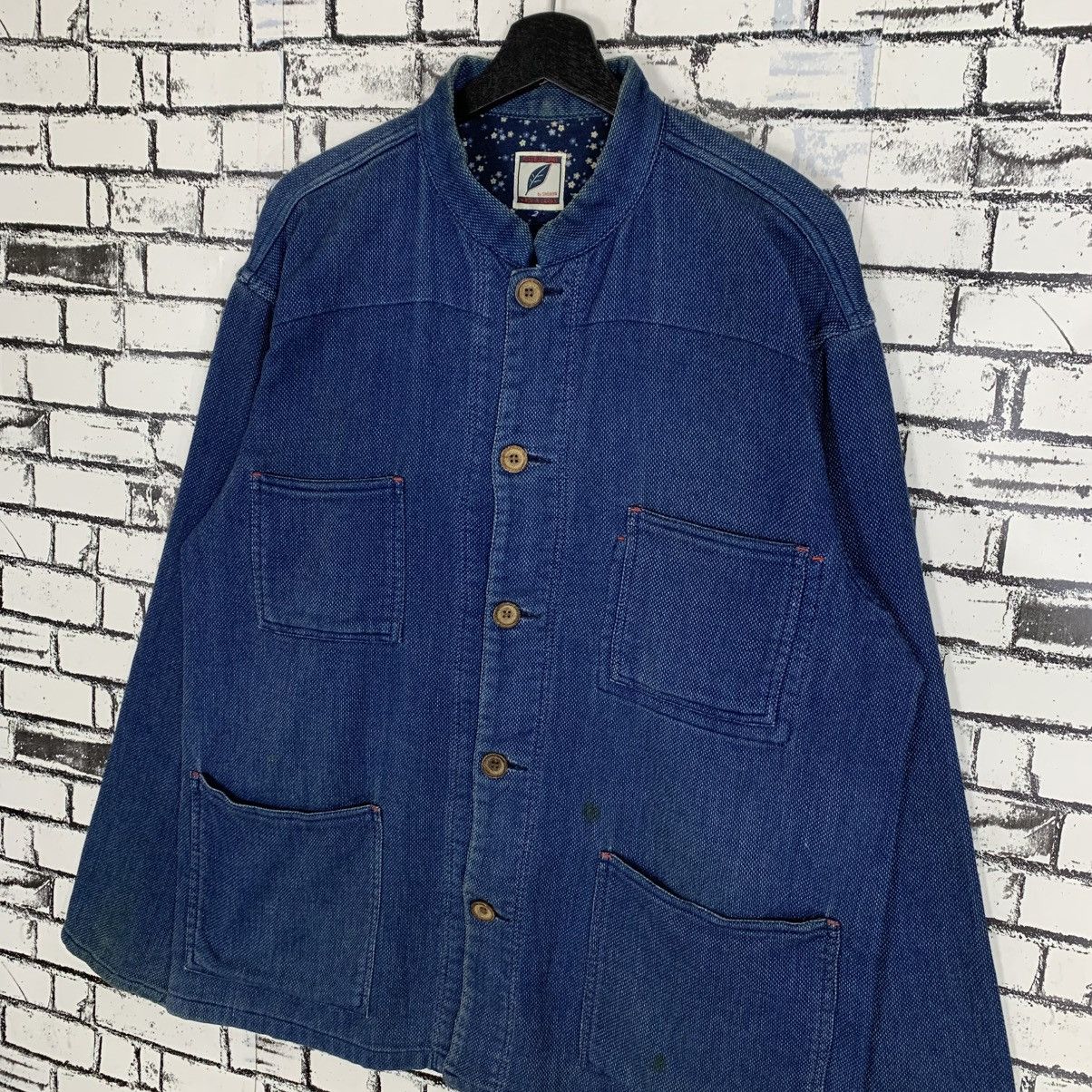 Pure Blue Japan Pure Blue Japan Indigo Mandarin Collar Jacket Men Size 2 Size XS / US 0-2 / IT 36-38 - 2 Thumbnail