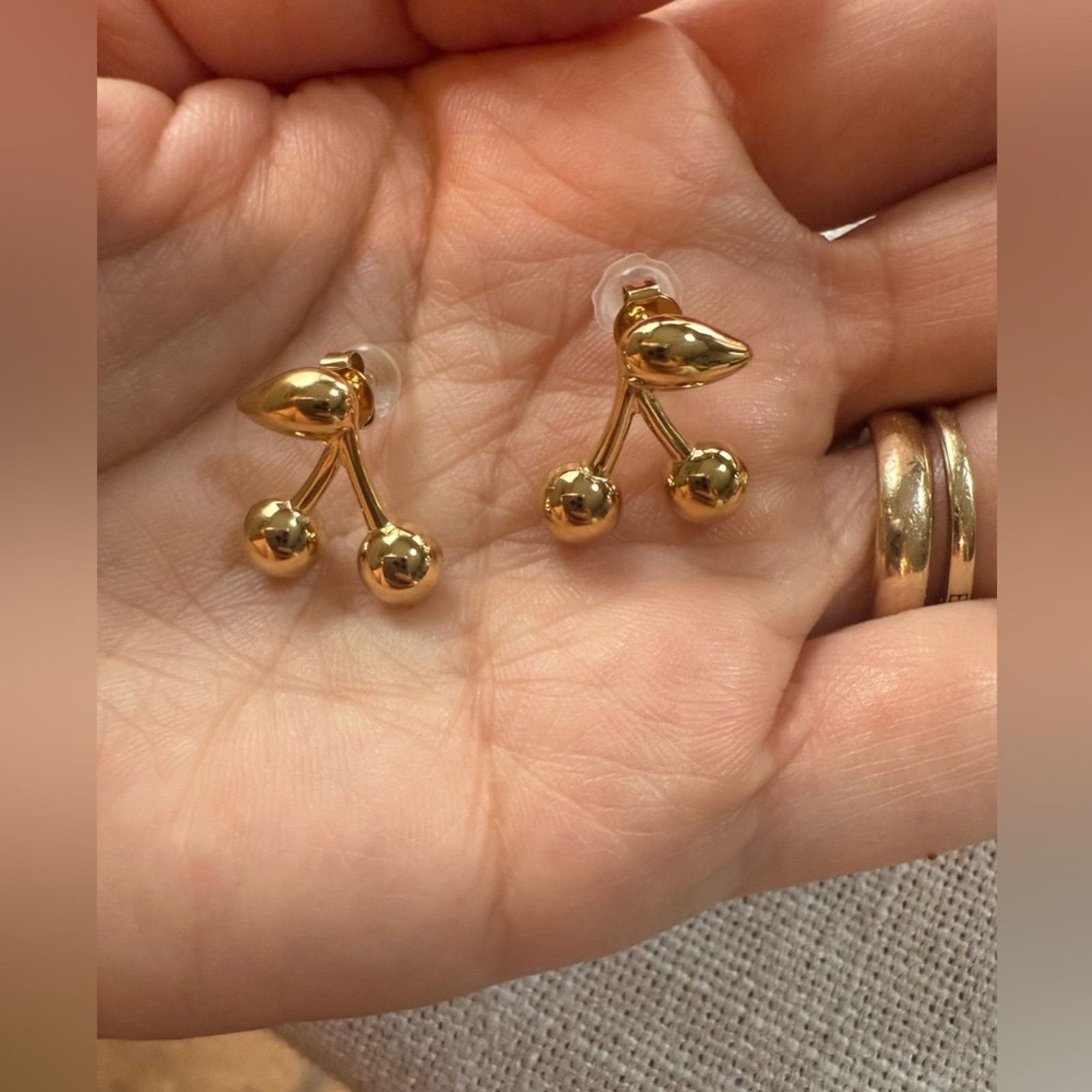 Other 18k Gold Plated Cute Cherry Earrings Size ONE SIZE - 2 Thumbnail