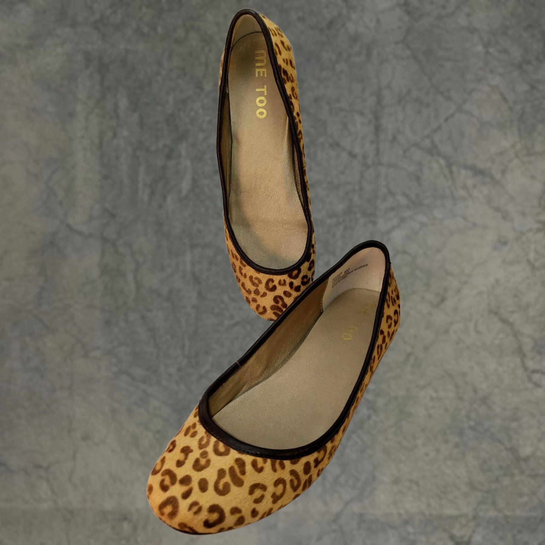 Vintage Me Too Linda Women's Flats Size 8M Leopard Pattern Hair On Leather Insole Leather Upper Ballet Flats Classics Size US 8 / IT 38 - 1 Thumbnail