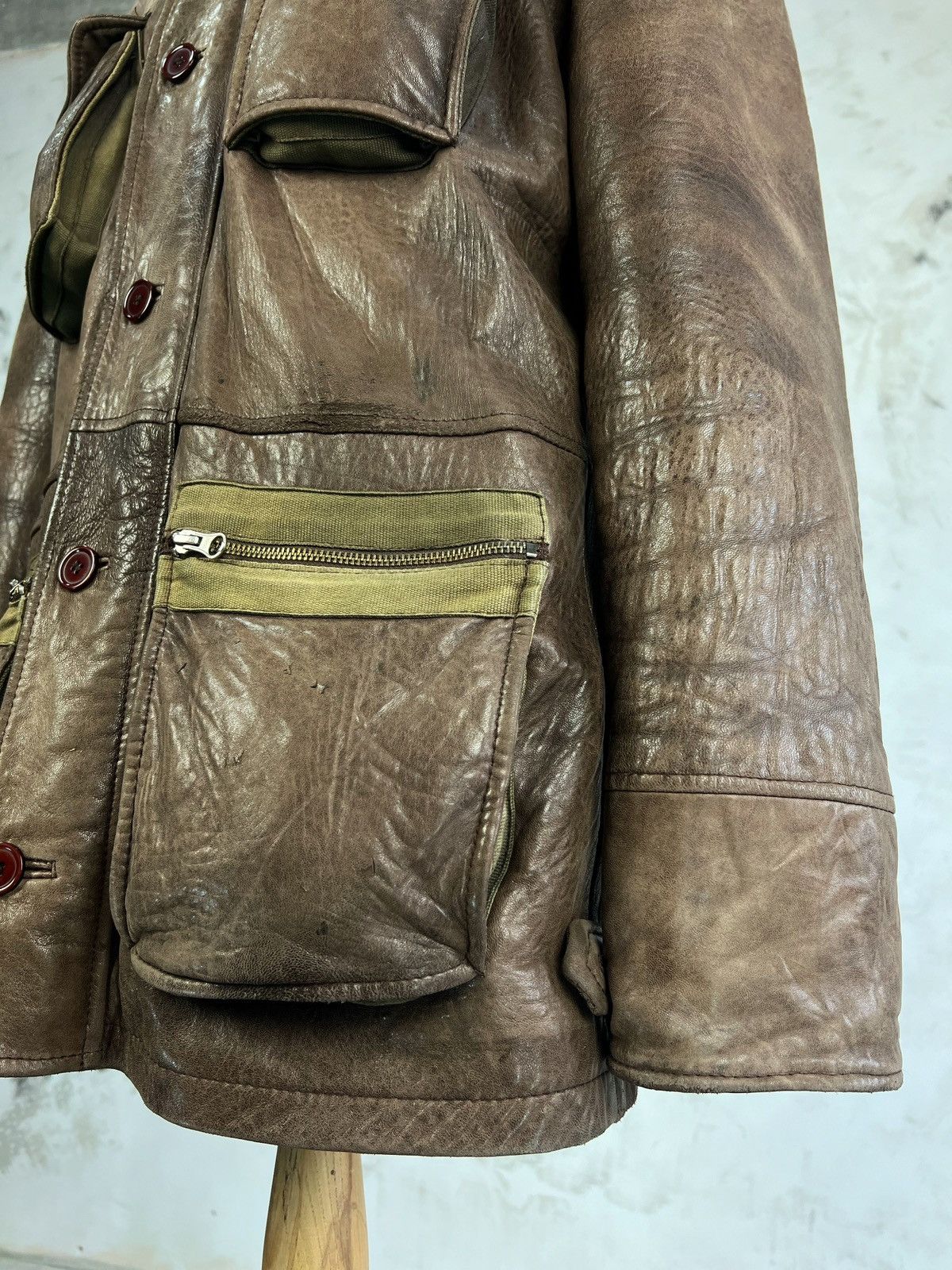 Genuine Leather Vintage HM Since 1976 Leather Jacket Size L - XL Size US XL / EU 56 / 4 - 7 Thumbnail