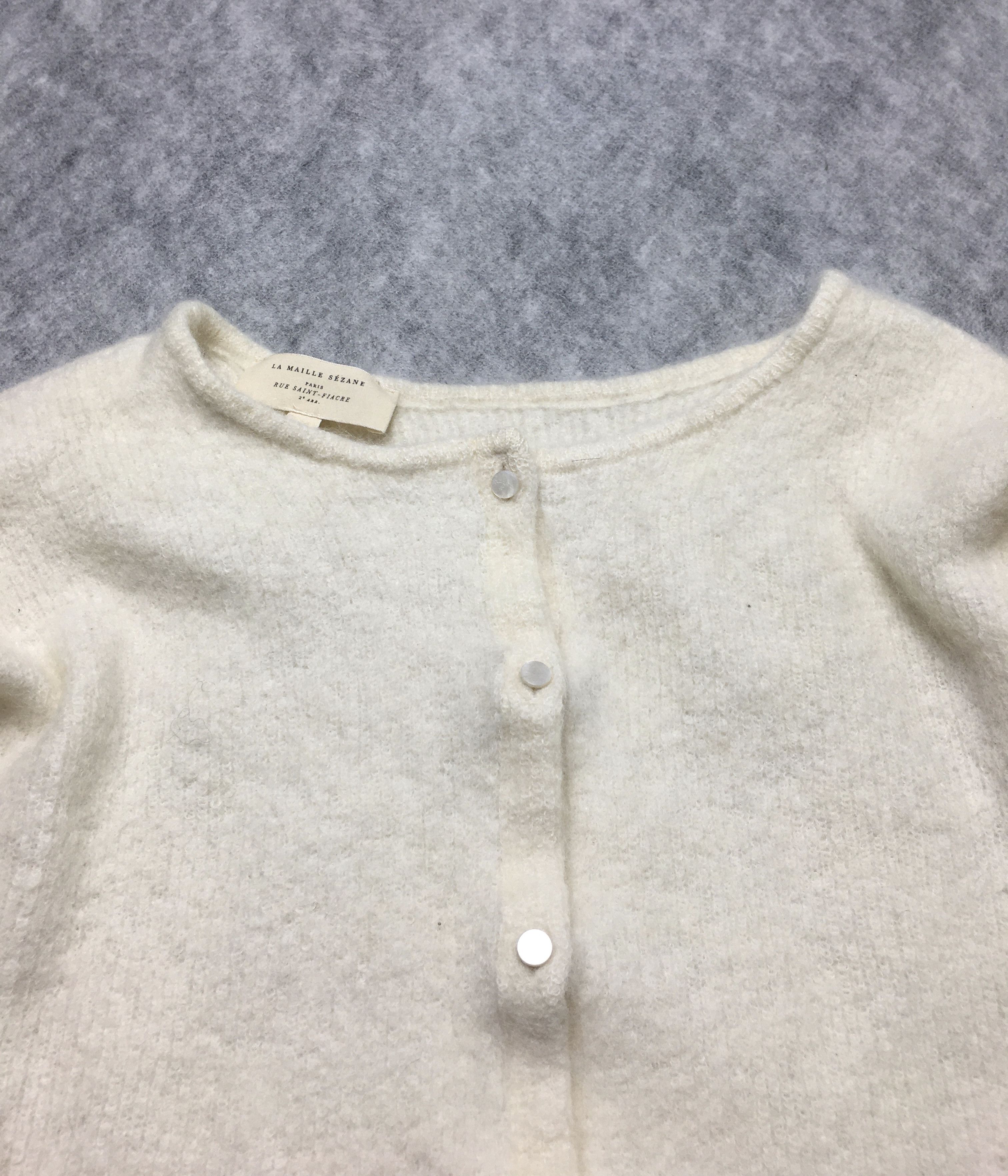 Sezane SÉZANE Gaspard Crop Cardigan Mohair Alpaca Sweater Ecru Size M / US 6-8 / IT 42-44 - 7 Thumbnail