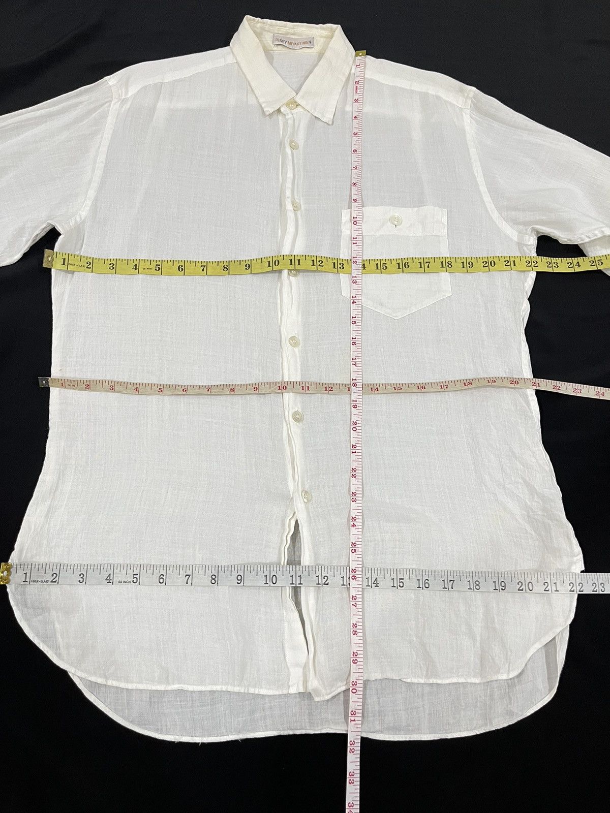 Issey Miyake × Japanese Brand × Vintage Issey Miyake Button Up White Long Sleeve 100% Linen Shirt Size US S / EU 44-46 / 1 - 7 Thumbnail