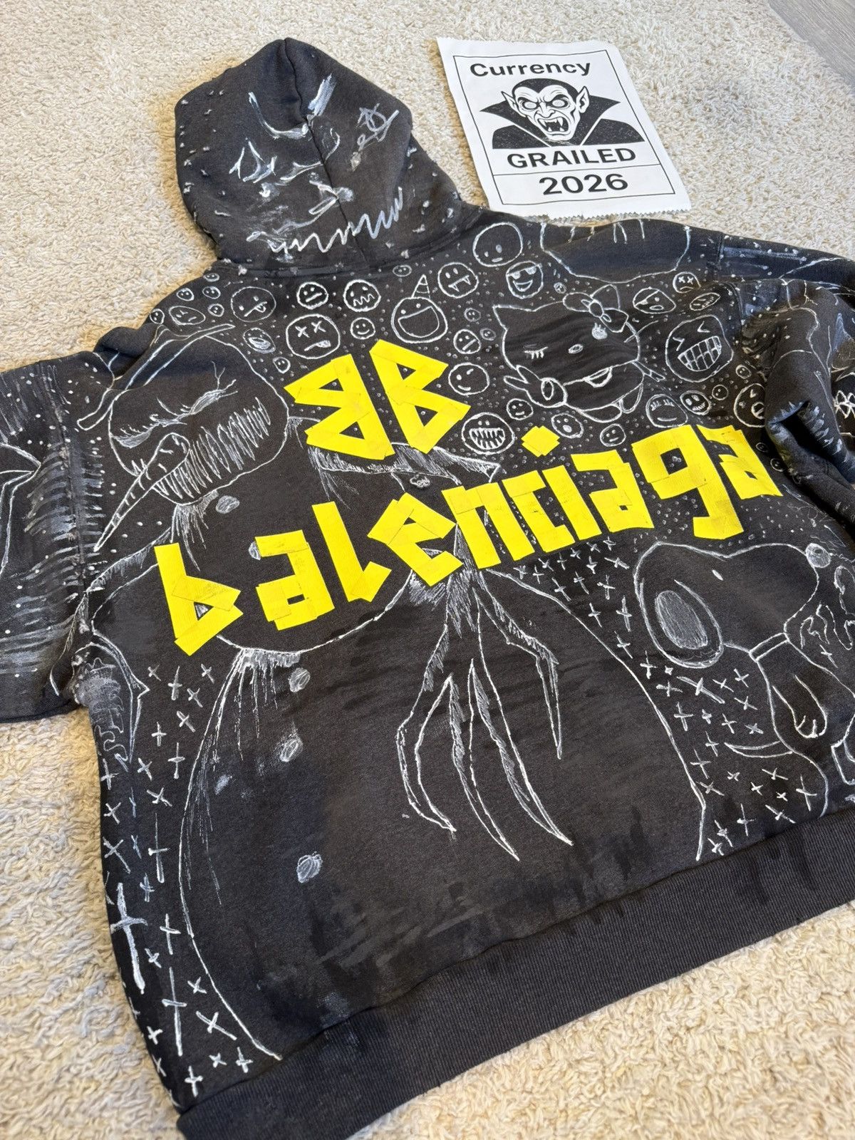 Balenciaga Balenciaga X HOWCOLE ends.rp CUSTOM TAPE HOODIE 1of1 Size US S / EU 44-46 / 1 - 6 Thumbnail
