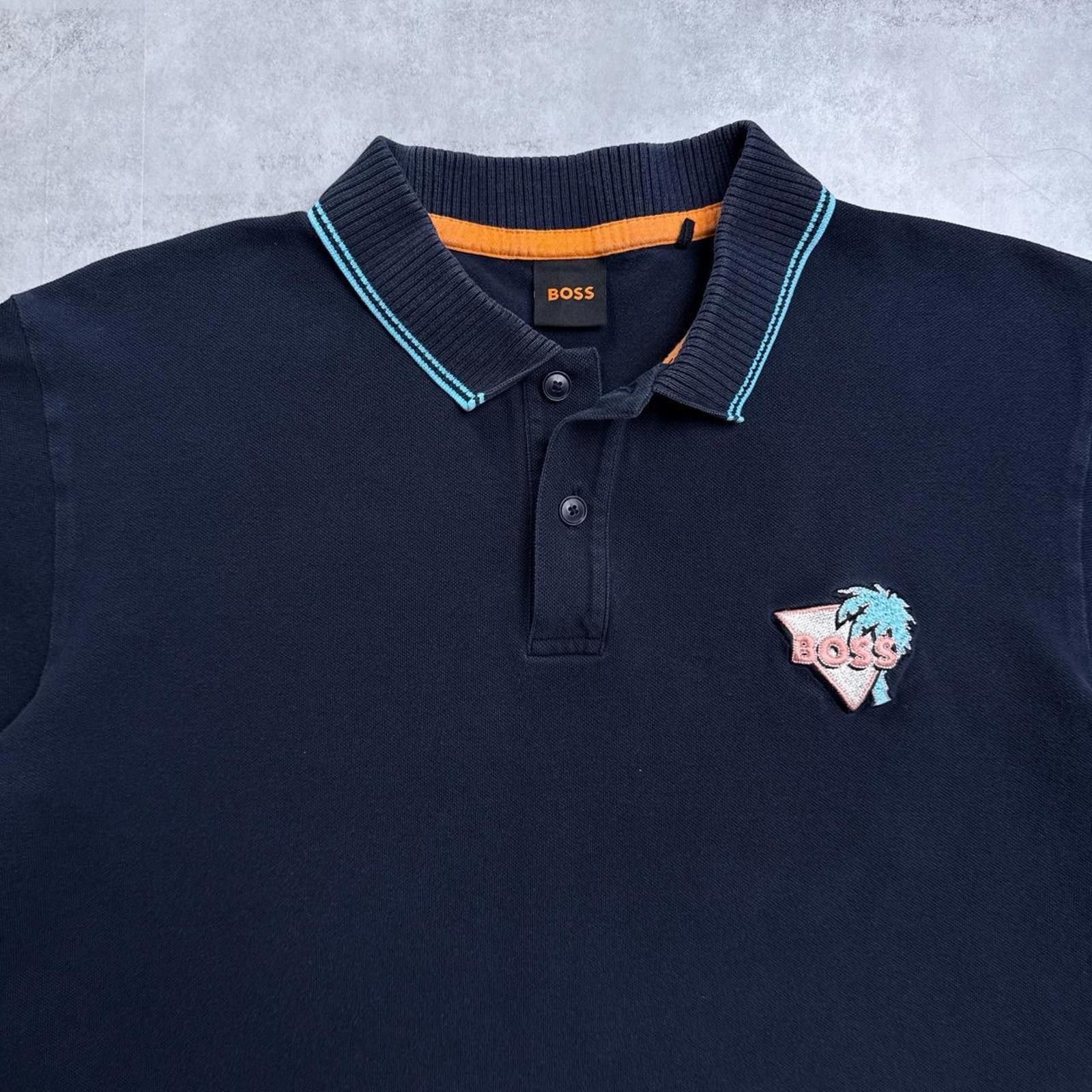 Hugo Boss Y2K Hugo Boss Navy Polo Shirt Size US L / EU 52-54 / 3 - 3 Thumbnail