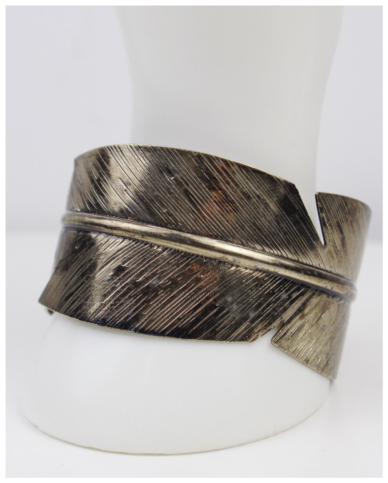 Vintage 2000S JAPANESE MADE BRASS FEATHER CUFF BRACELET Size ONE SIZE - 2 Thumbnail