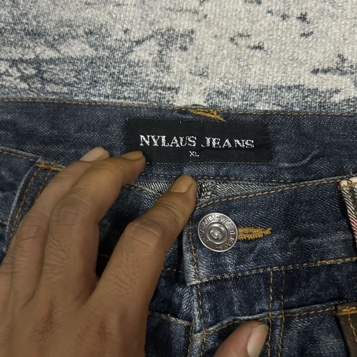 If Six Was Nine × Japanese Brand × KMRii Vintage Japanese Lightning Double Waist Denim Jeans Size US 34 / EU 50 - 6 Thumbnail