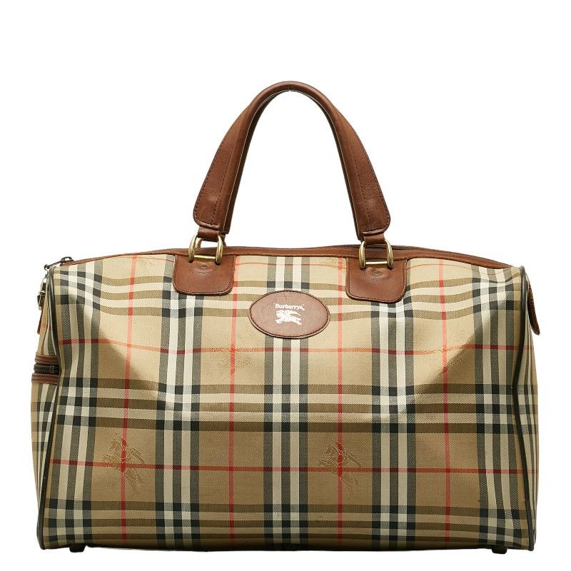 Burberry Burberry Burberry Nova Check Shadow Horse Canvas Leather Boston Bag Canvas Travel Bag in Very Good Condition Size ONE SIZE - 1 Thumbnail