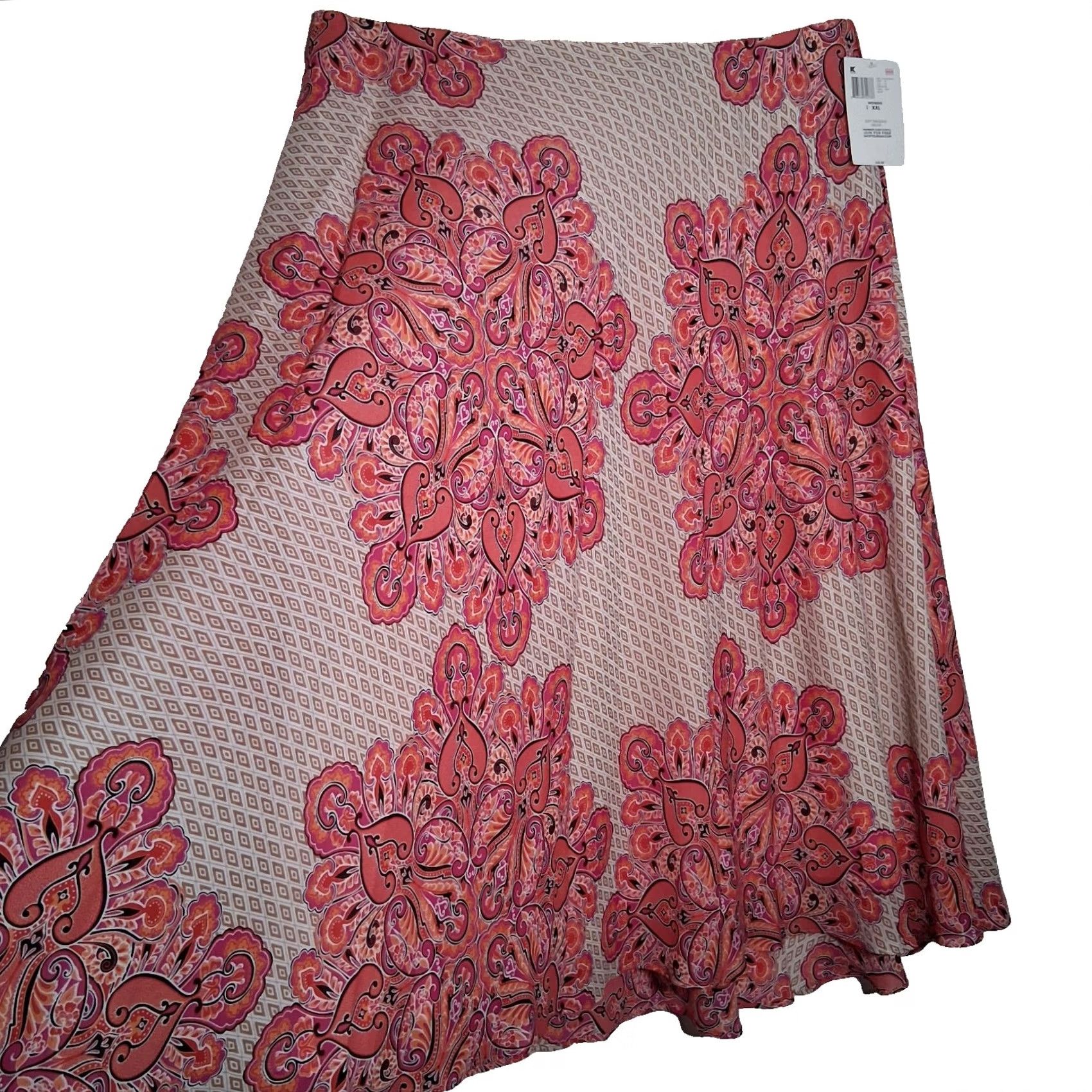Vintage VINTAGE Jacklyn Smith Skirt Maxi Plus Size 2X Pink Paisley Mandala Boho Hippe Hippie Bohemian Long Skirt Womens Size 40" / US 18 - 3 Thumbnail
