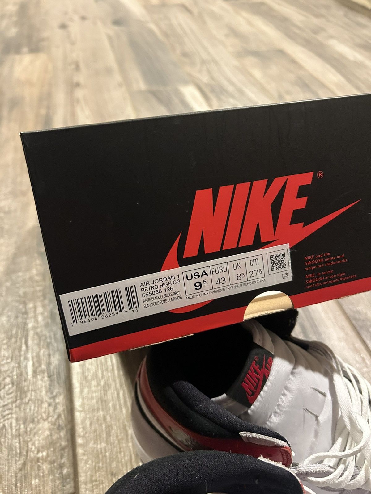 Jordan Brand × Nike Jordan 1 retro high light smoke grey Size US 9.5 / EU 42-43 - 9 Thumbnail