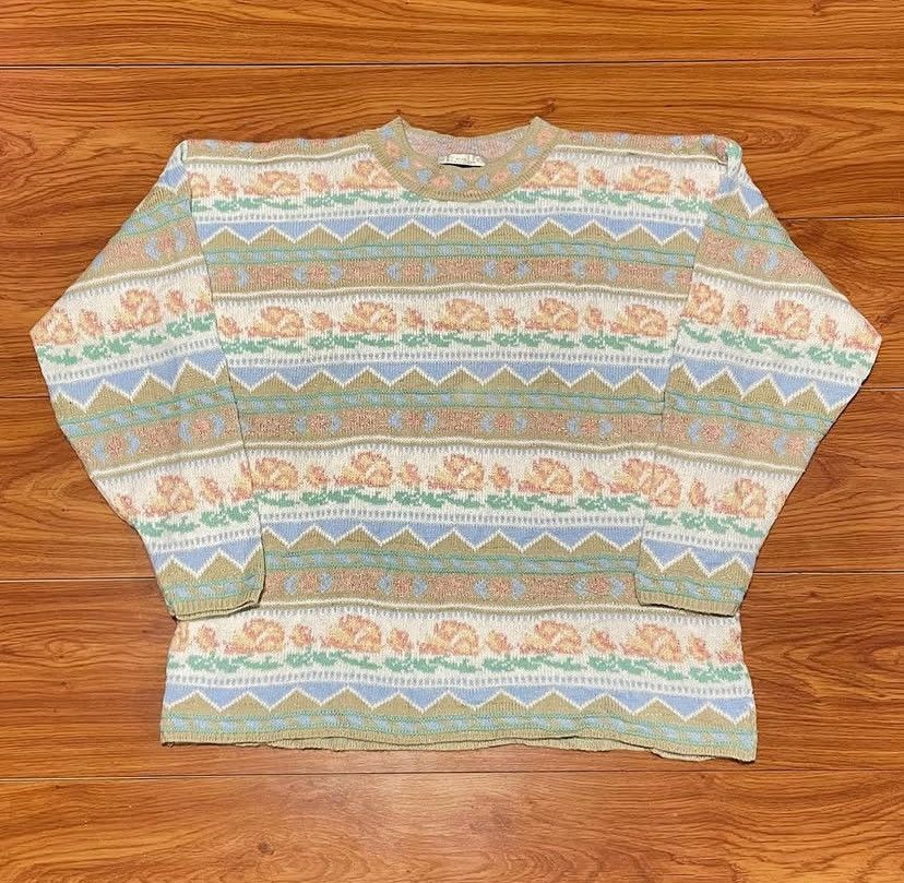 Aran Isles Knitwear Vintage 1990s Dana Scott Cottage Core Sweater Size US L / EU 52-54 / 3 - 1 Thumbnail