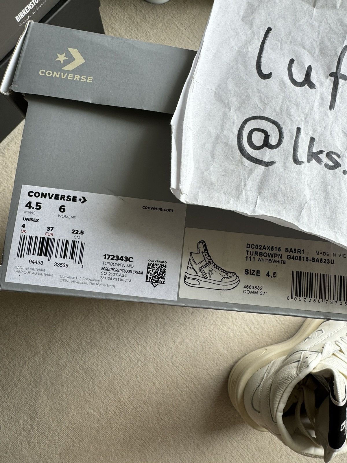 Converse × Rick Owens Drkshdw NEW | TURBOWPN DRKSHDW X CONVERSE WOMENS WHITE/MILK Size US 7 / IT 37 - 10 Thumbnail