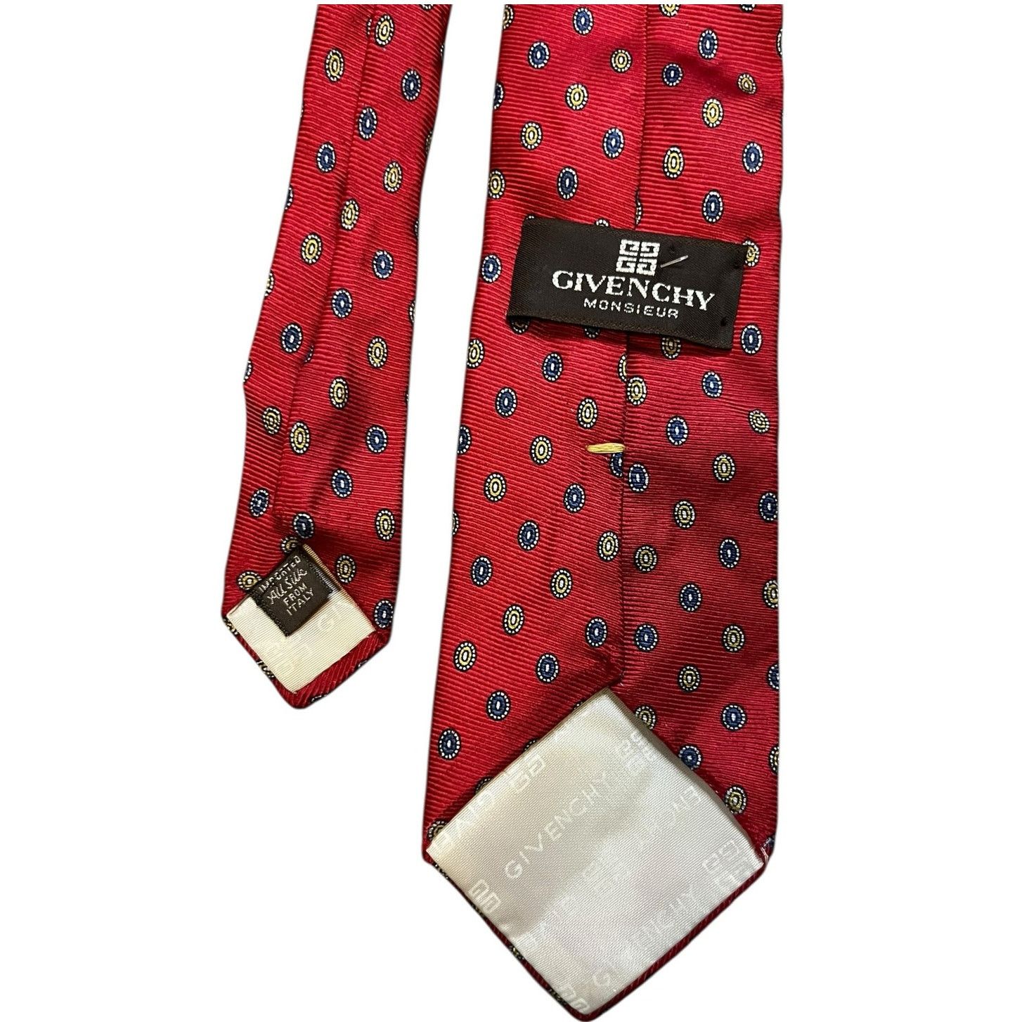 Givenchy Givenchy Monsieur Red Silk Tie - Circular Pattern Vintage Size ONE SIZE - 3 Thumbnail