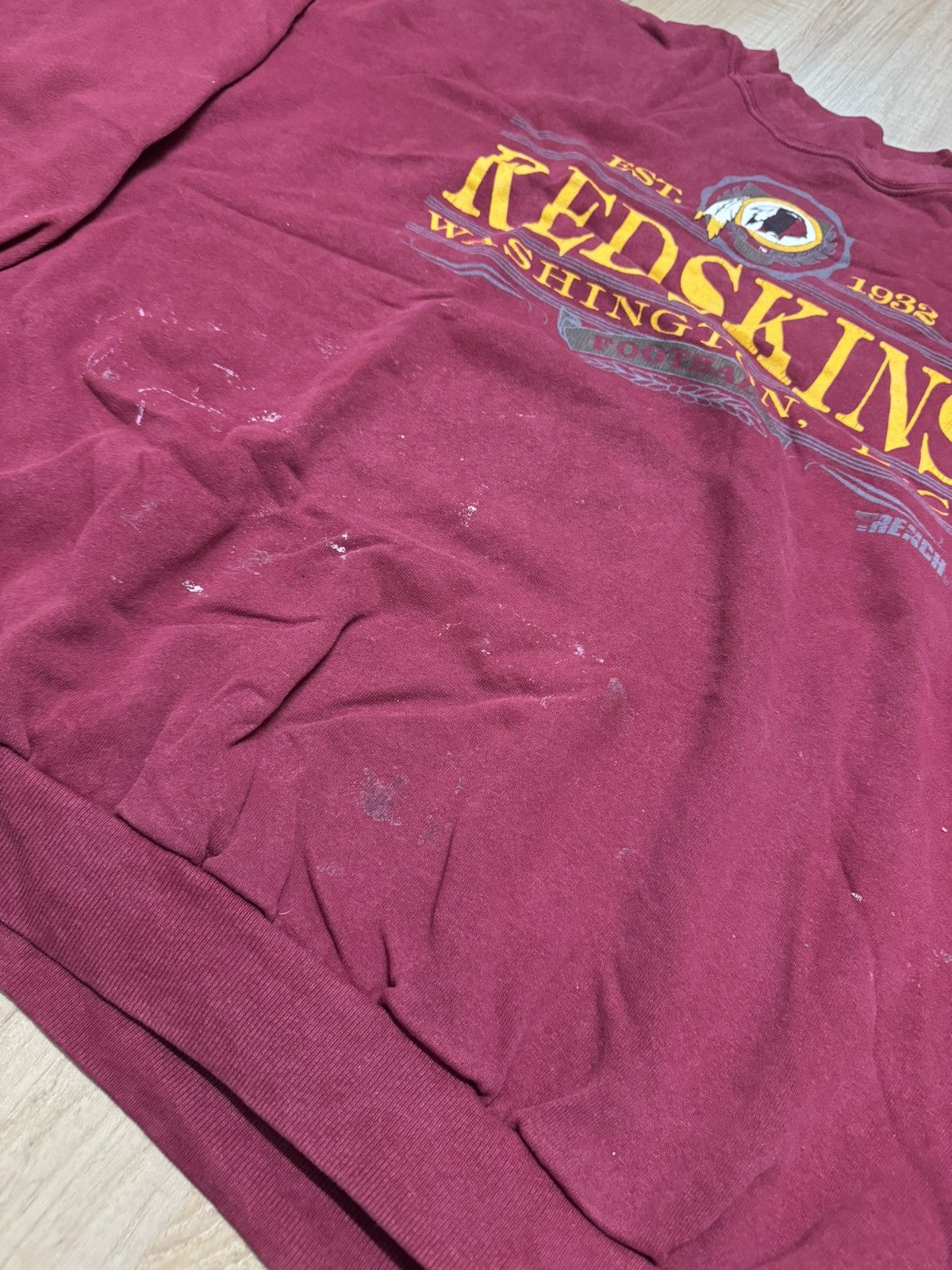 NFL × Vintage VINTAGE REDSKINS PAINTJOB SWEATSHIRT Size US XXL / EU 58 / 5 - 2 Thumbnail