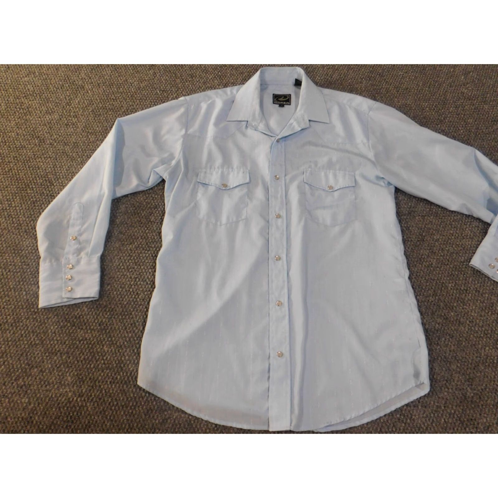 Roper Roper Mens Medium Pearl Snap Blue Western Shirt Button-Up Long Sleeve Cowboys Rodeo Plaid Cotton Size US M / EU 48-50 / 2 - 3 Thumbnail