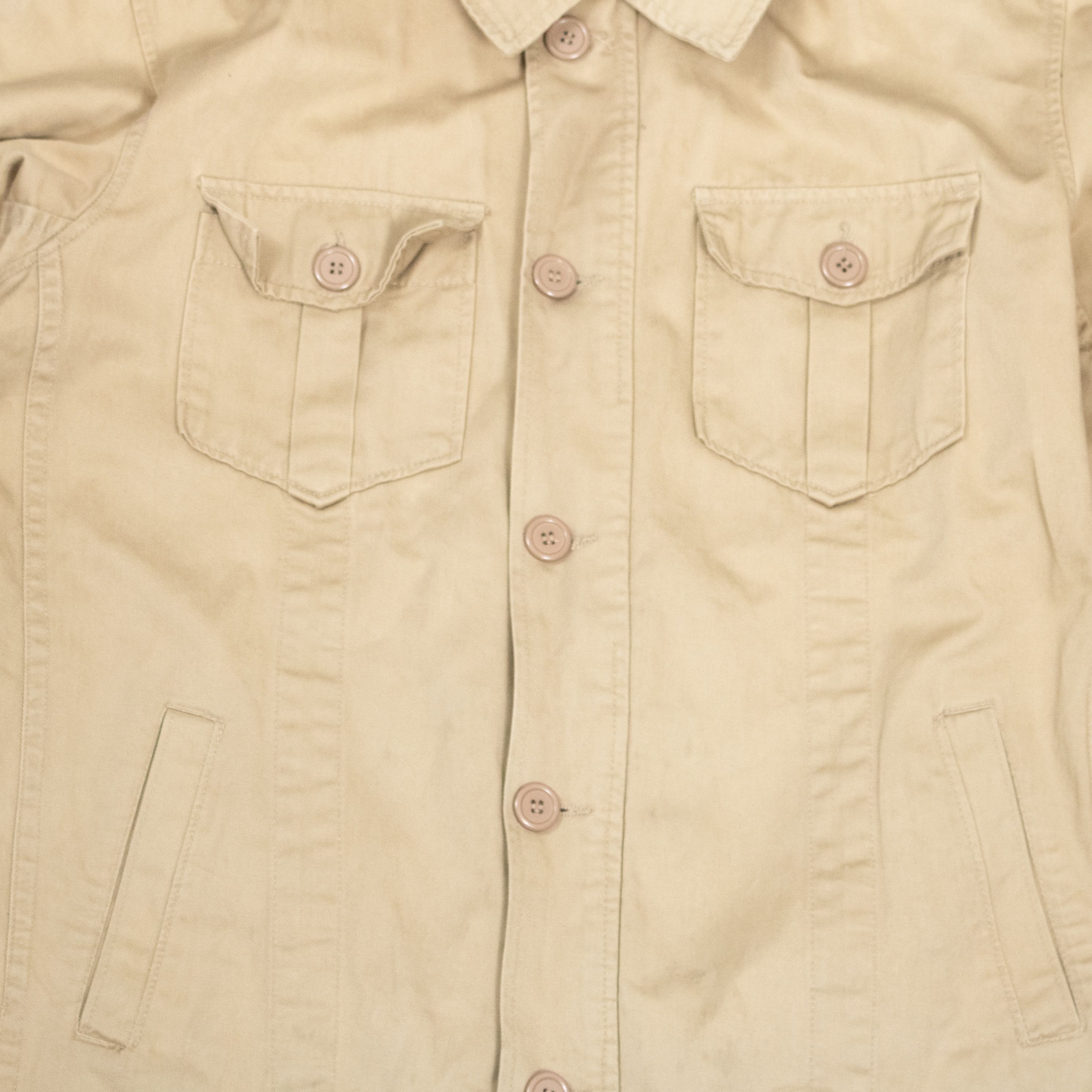Japanese Brand Vintage Y2K 2000's R.A.G OG 107 Trucker MIltary Tan Jacket Size US M / EU 48-50 / 2 - 5 Thumbnail