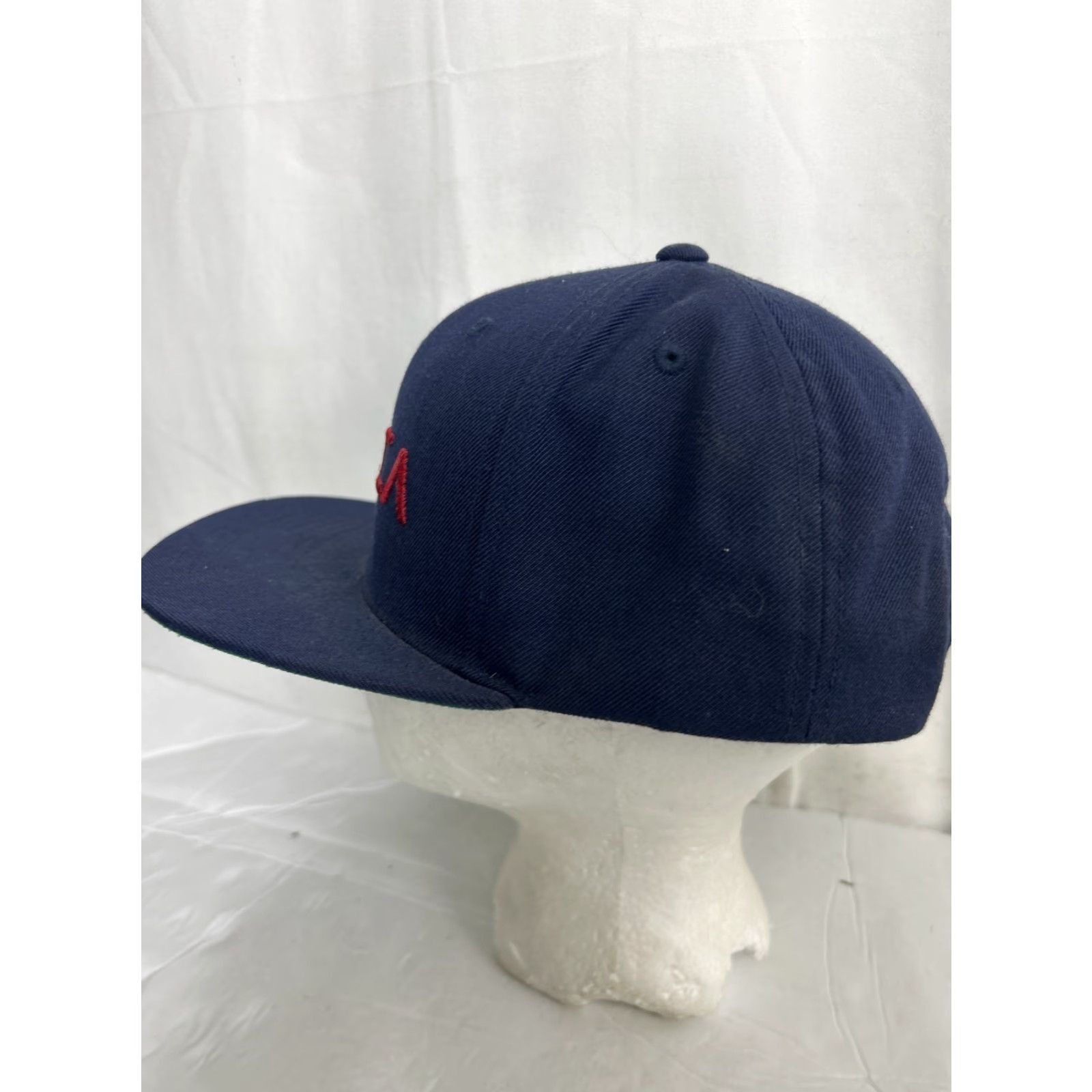 RVCA RVCA Hat SnapBack Navy Blue Red Adjustable One Size Men Men’s Navy Blue Red Snapback Hat Size ONE SIZE - 6 Thumbnail