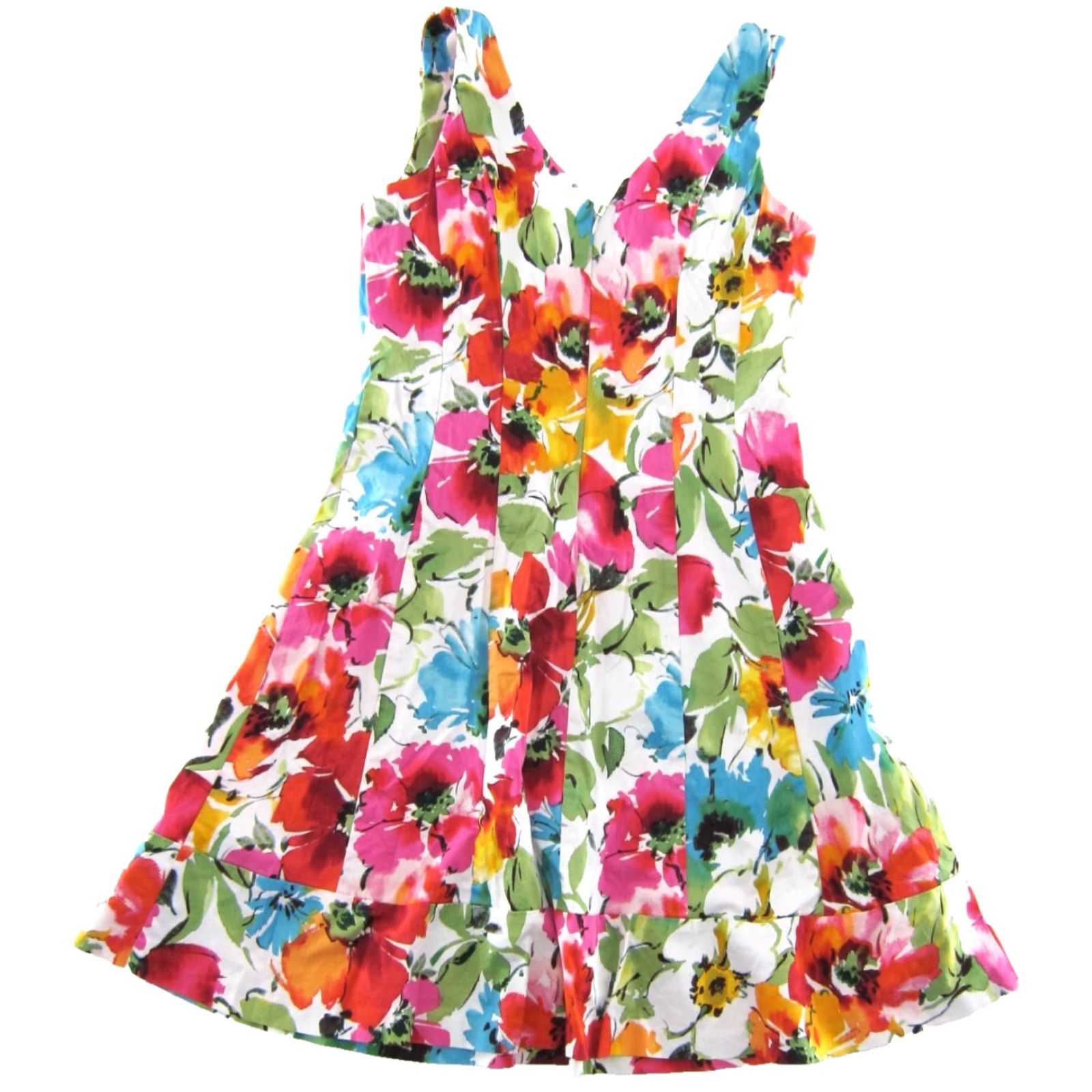 Ralph Lauren Vtg Ralph Lauren Green Label Pink White Green Floral Stretch Tank Sun Dress 14 Size XL / US 12-14 / IT 48-50 - 2 Thumbnail