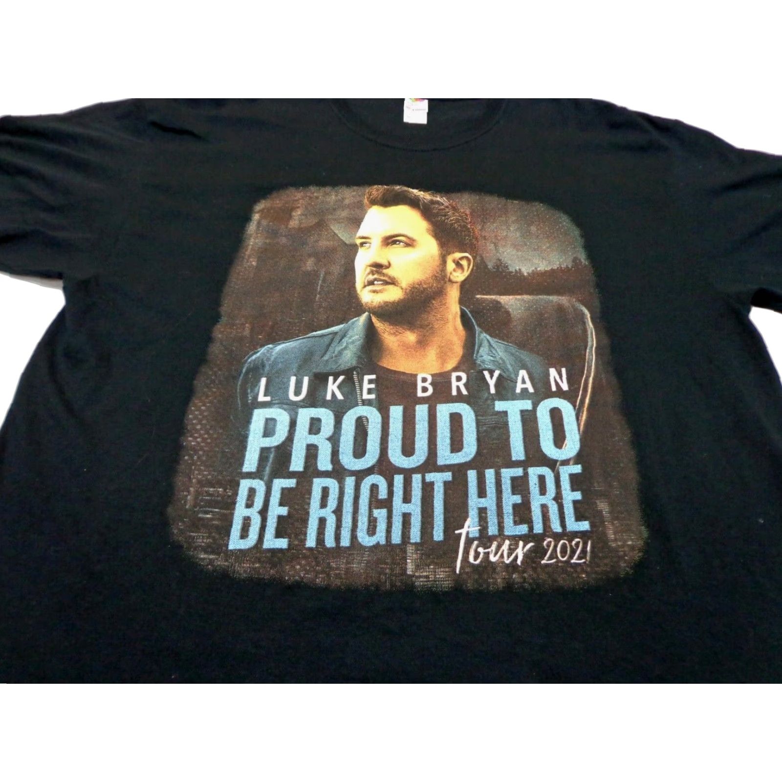 Fruit Of The Loom Luke Bryan 2021 Concert Tour T Shirt Black XL Fruit of the Loom Mens Short Sleeve Crew Neck Graphic 2010-2019 Vintage: No Size US XL / EU 56 / 4 - 1 Thumbnail