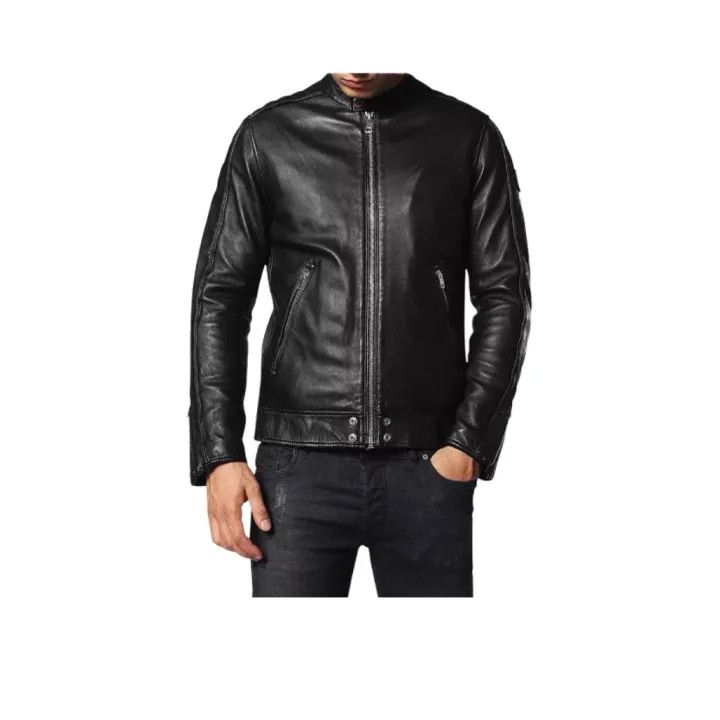 Diesel Diesel Black Leather Motorcycle Jacket for Men 0079 Size US S / EU 44-46 / 1 - 1 Thumbnail